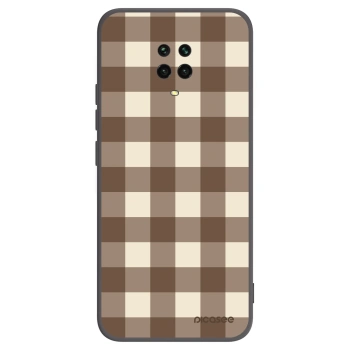 Picasee silikónový čierny obal pre Xiaomi Redmi Note 9 Pro - Brown grid