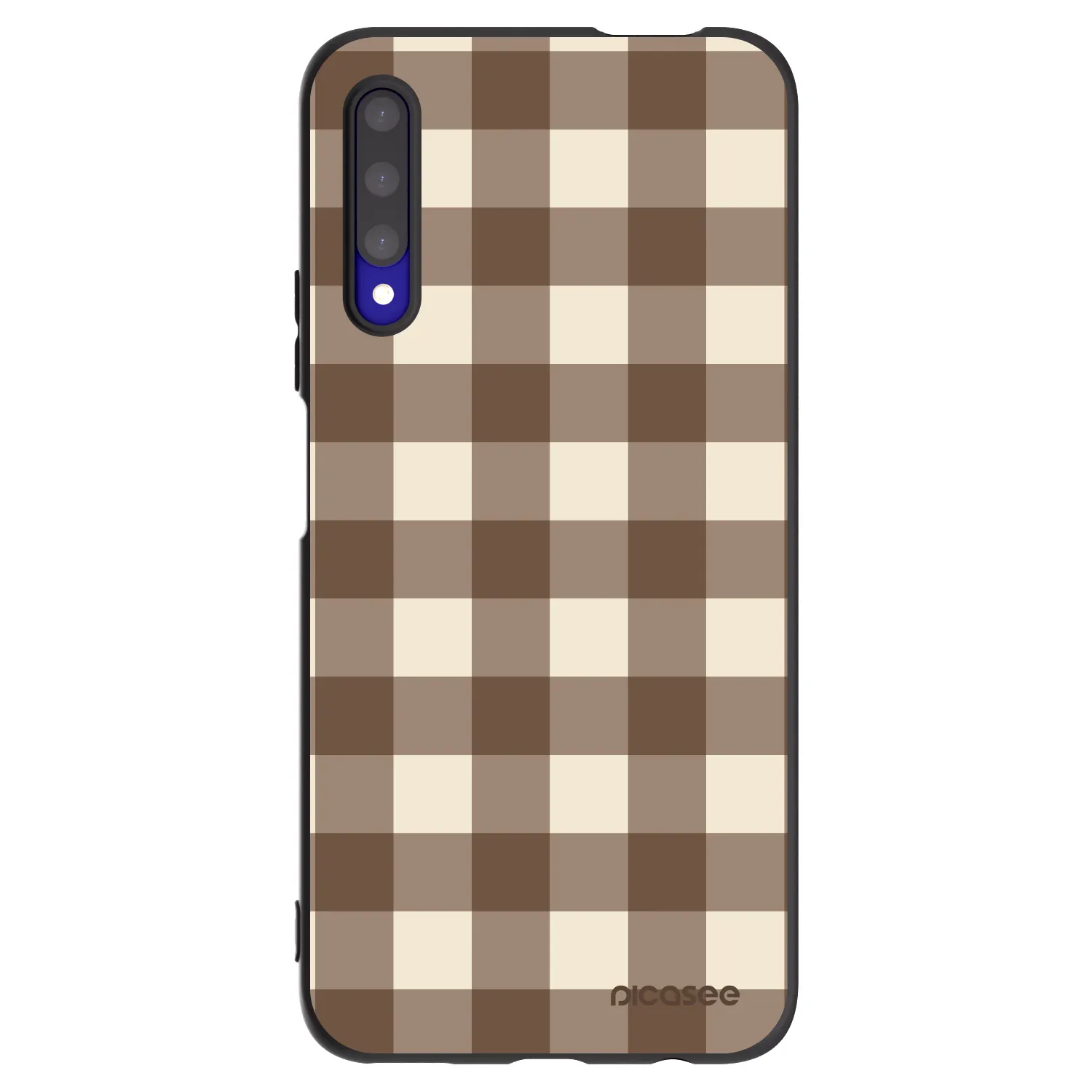 Picasee silikónový čierny obal pre Honor 9X Pro - Brown grid