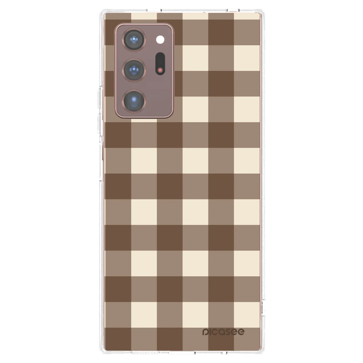 Picasee silikónový prehľadný obal pre Samsung Galaxy Note 20 Ultra - Brown grid