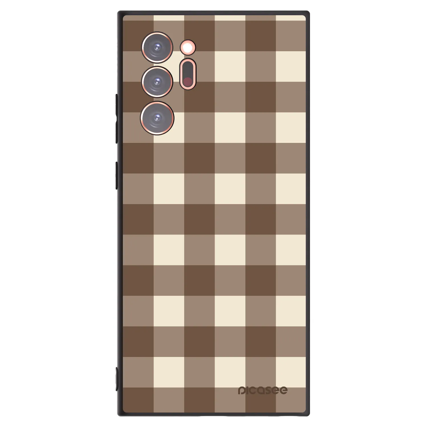 Picasee silikónový čierny obal pre Samsung Galaxy Note 20 Ultra - Brown grid
