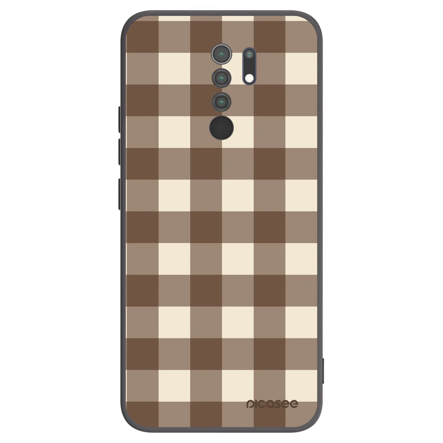 Picasee silikónový čierny obal pre Xiaomi Redmi 9 - Brown grid