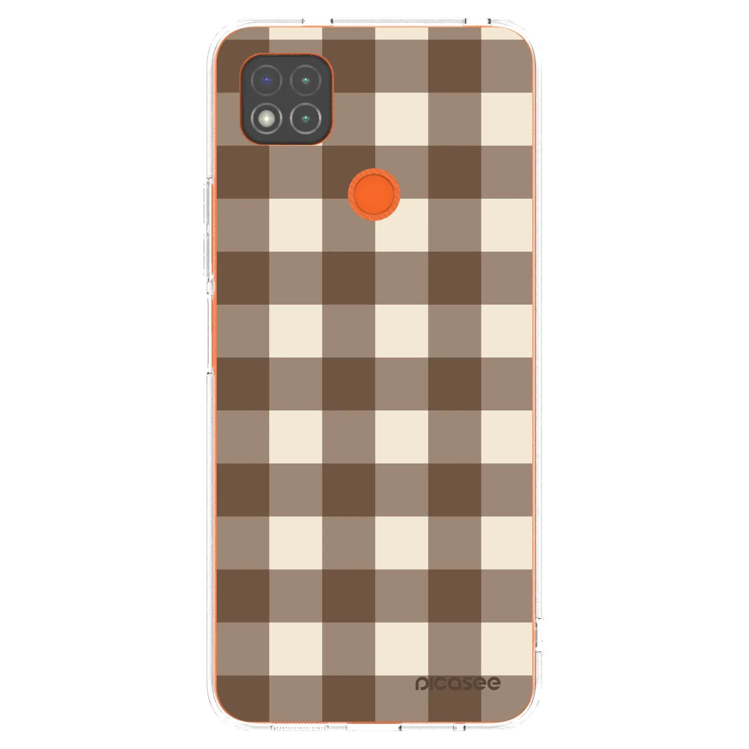Picasee silikónový prehľadný obal pre Xiaomi Redmi 9C - Brown grid