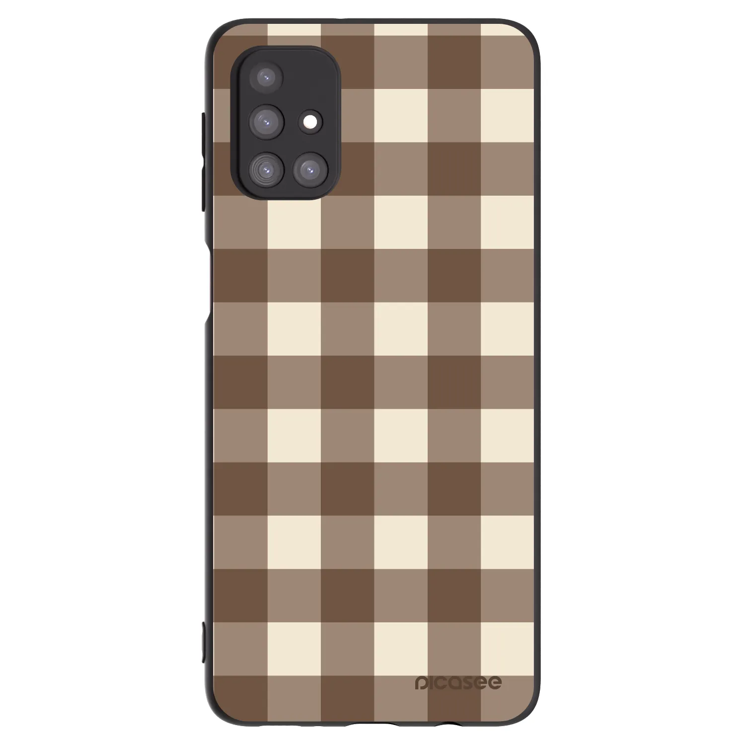 Picasee silikónový čierny obal pre Samsung Galaxy M31s - Brown grid