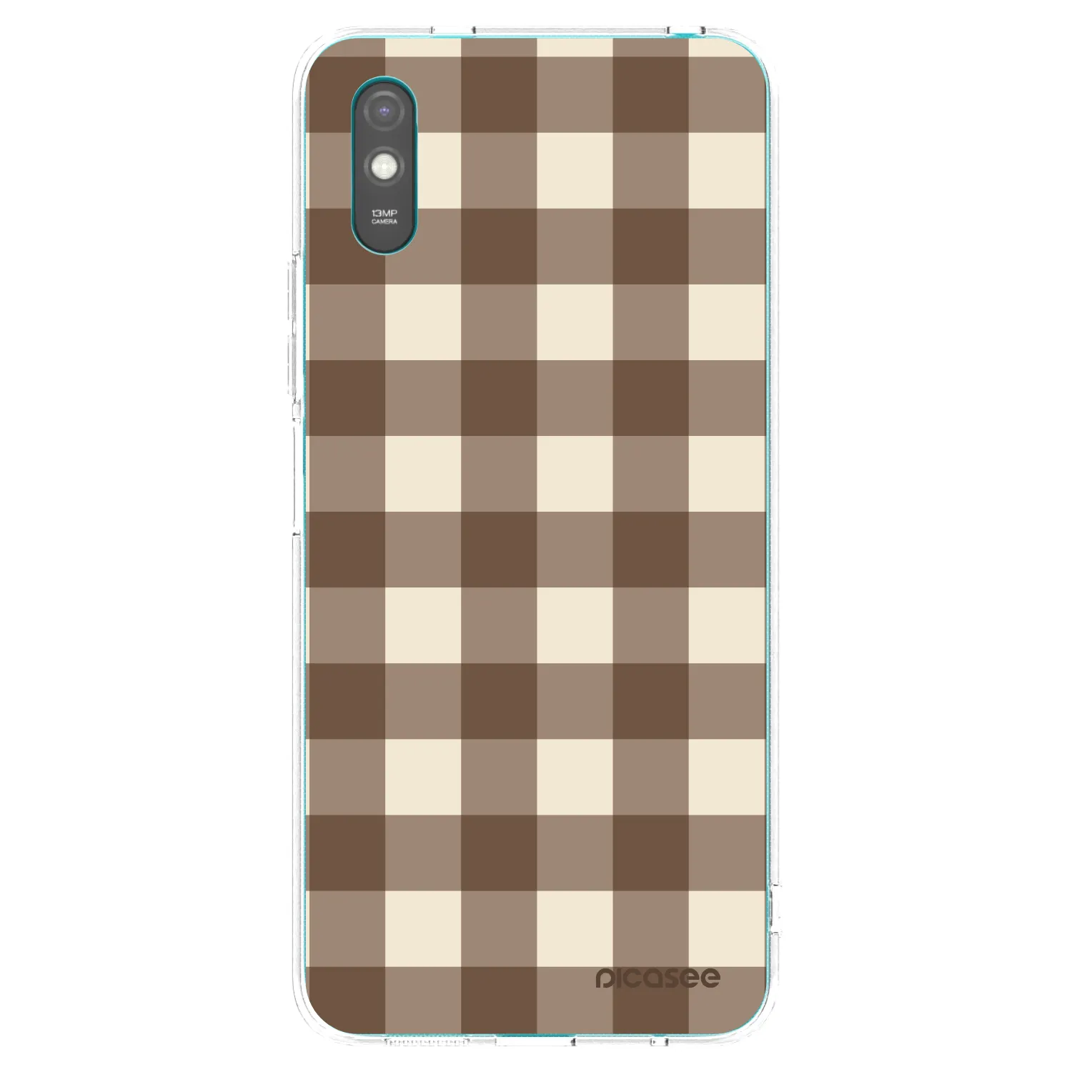 Picasee silikónový prehľadný obal pre Xiaomi Redmi 9A - Brown grid