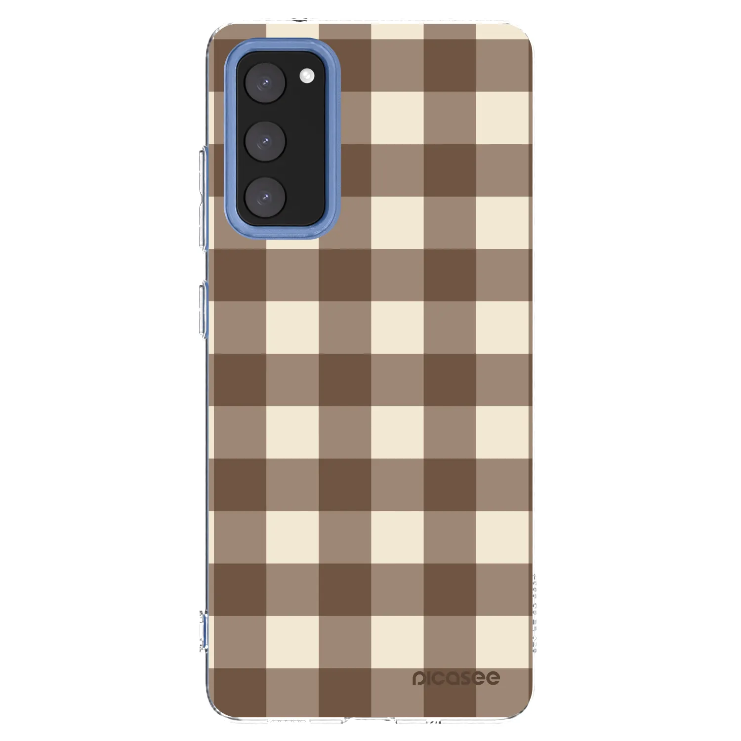 Picasee silikónový prehľadný obal pre Samsung Galaxy S20 FE - Brown grid