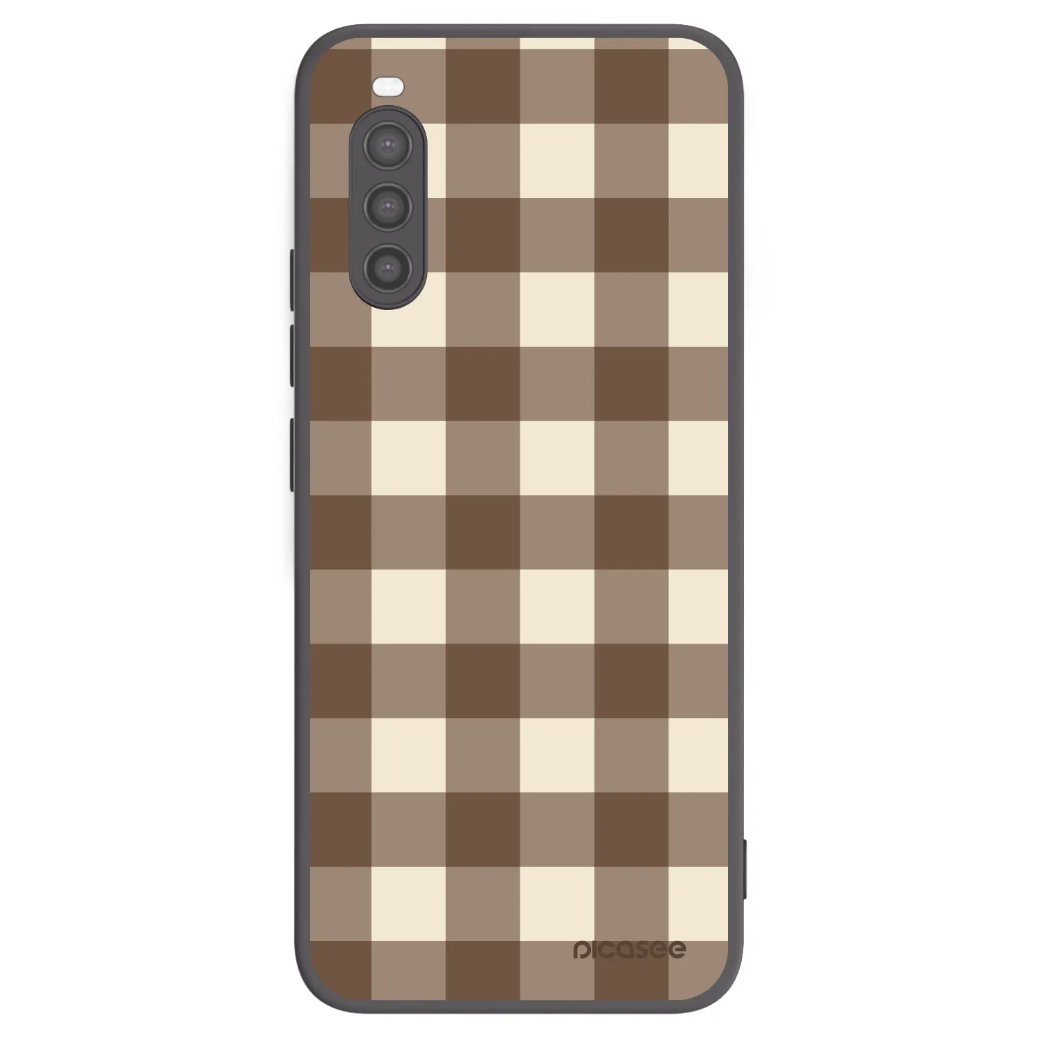 Picasee silikónový čierny obal pre Sony Xperia 10 II - Brown grid