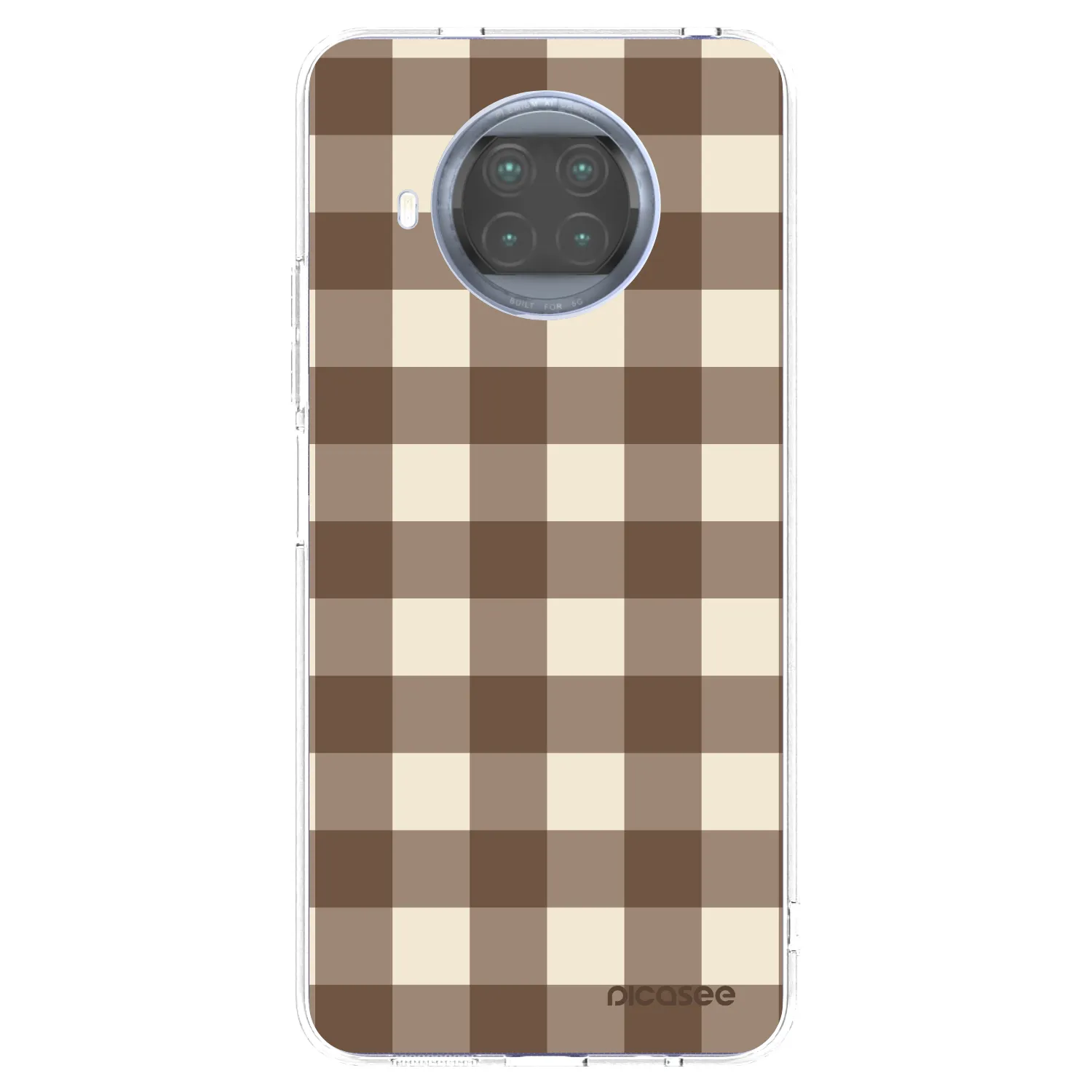 Picasee silikónový prehľadný obal pre Xiaomi Mi 10T Lite - Brown grid