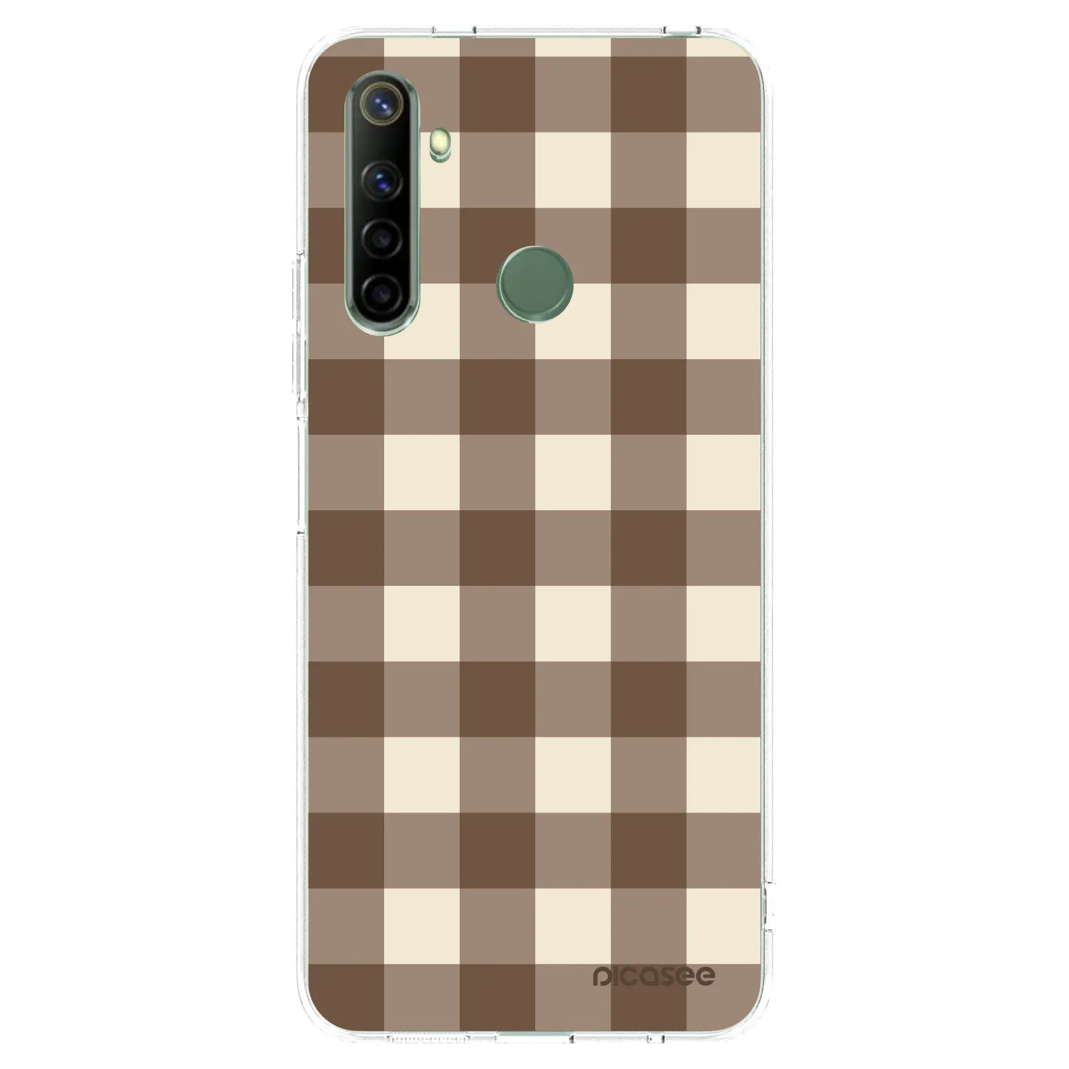 Picasee silikónový prehľadný obal pre Realme 6i - Brown grid