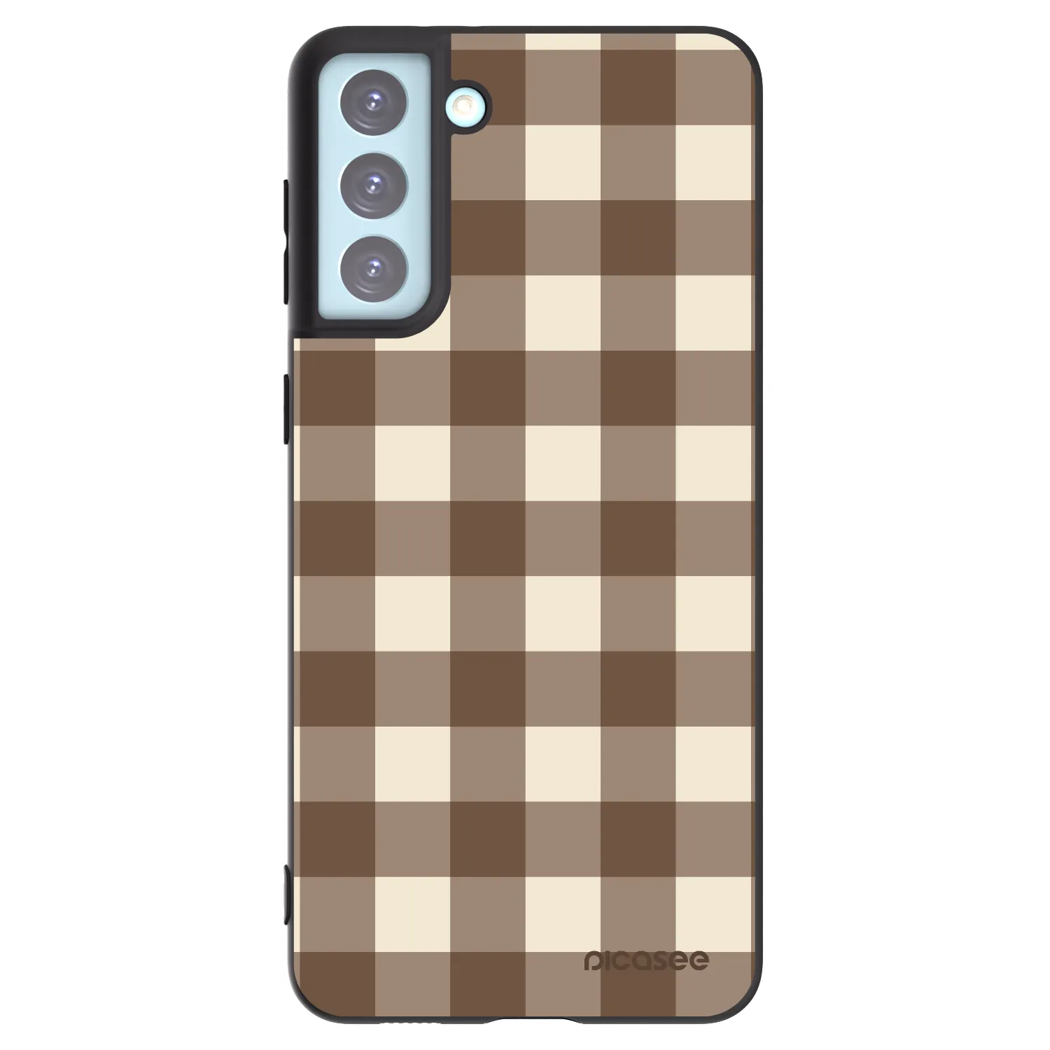 Picasee silikónový čierny obal pre Samsung Galaxy S21+ 5G G996F - Brown grid
