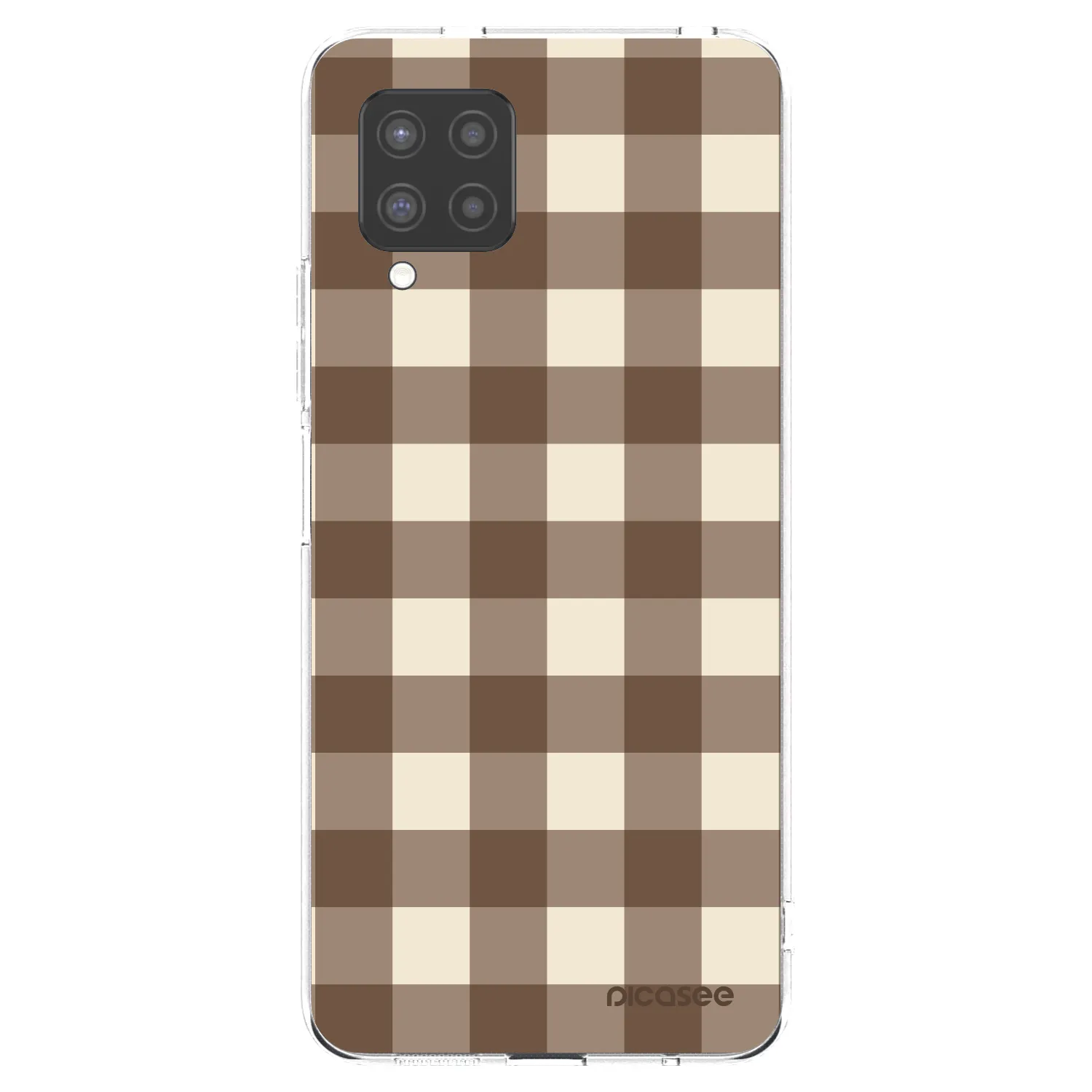 Picasee silikónový prehľadný obal pre Samsung Galaxy A42 A426B - Brown grid
