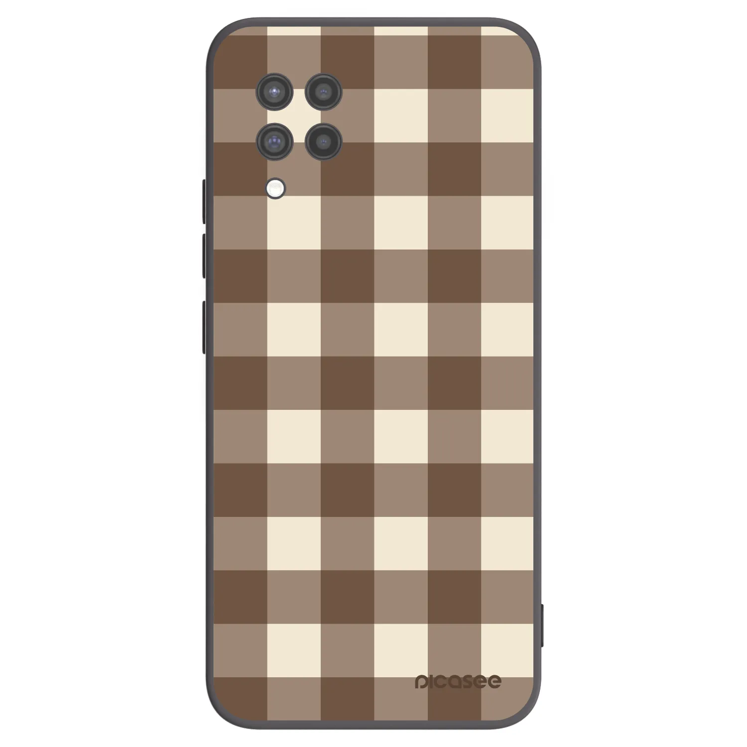 Picasee silikónový čierny obal pre Samsung Galaxy A42 A426B - Brown grid
