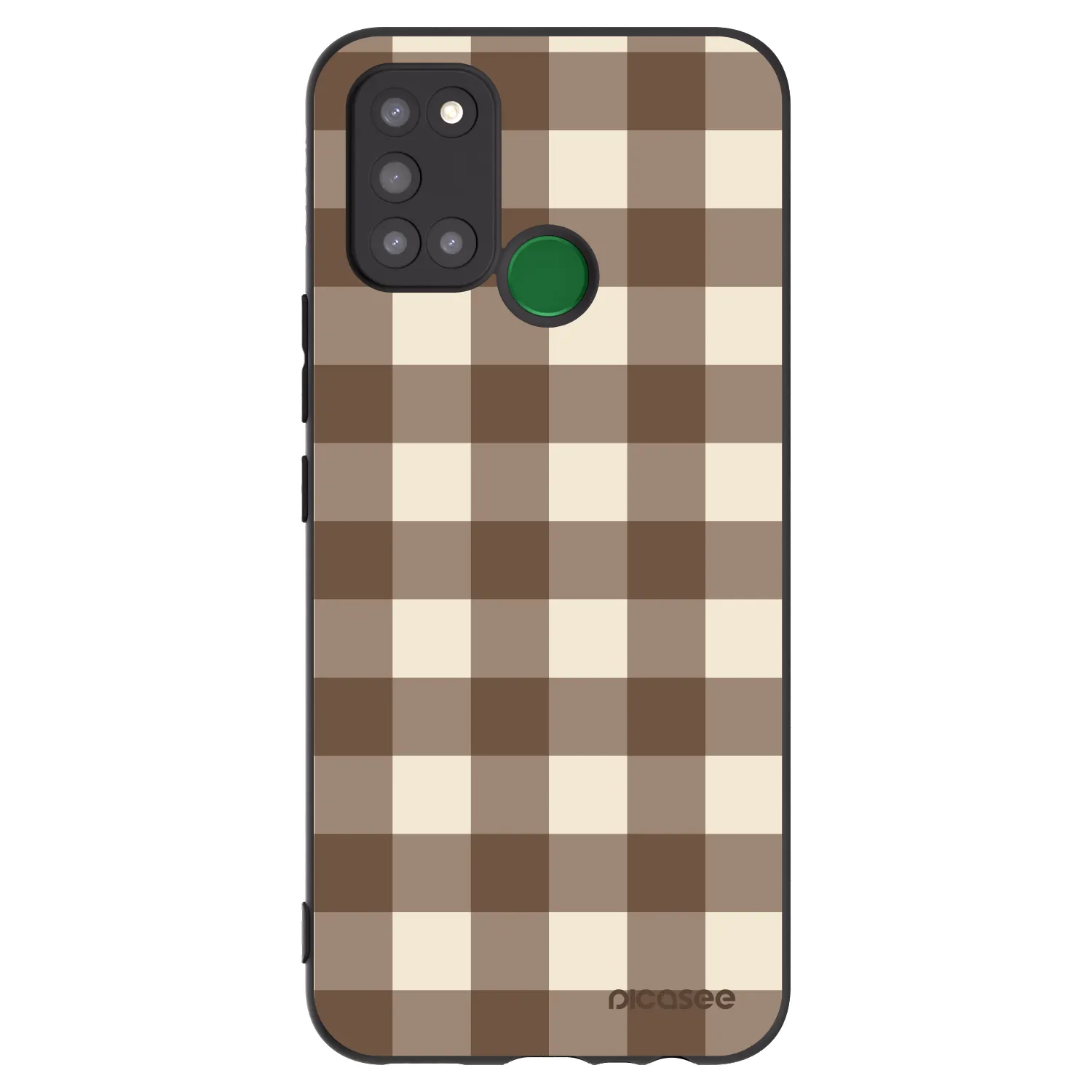 Picasee silikónový čierny obal pre Realme 7i - Brown grid