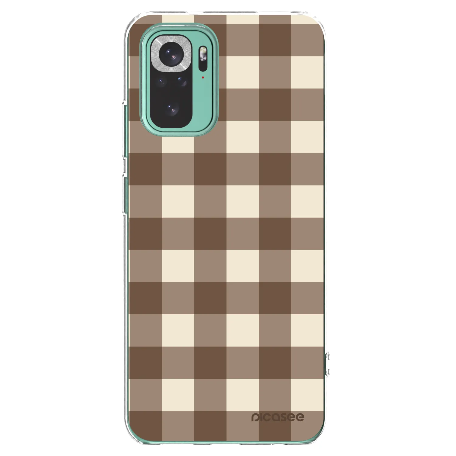 Picasee silikónový prehľadný obal pre Xiaomi Redmi Note 10 Pro - Brown grid