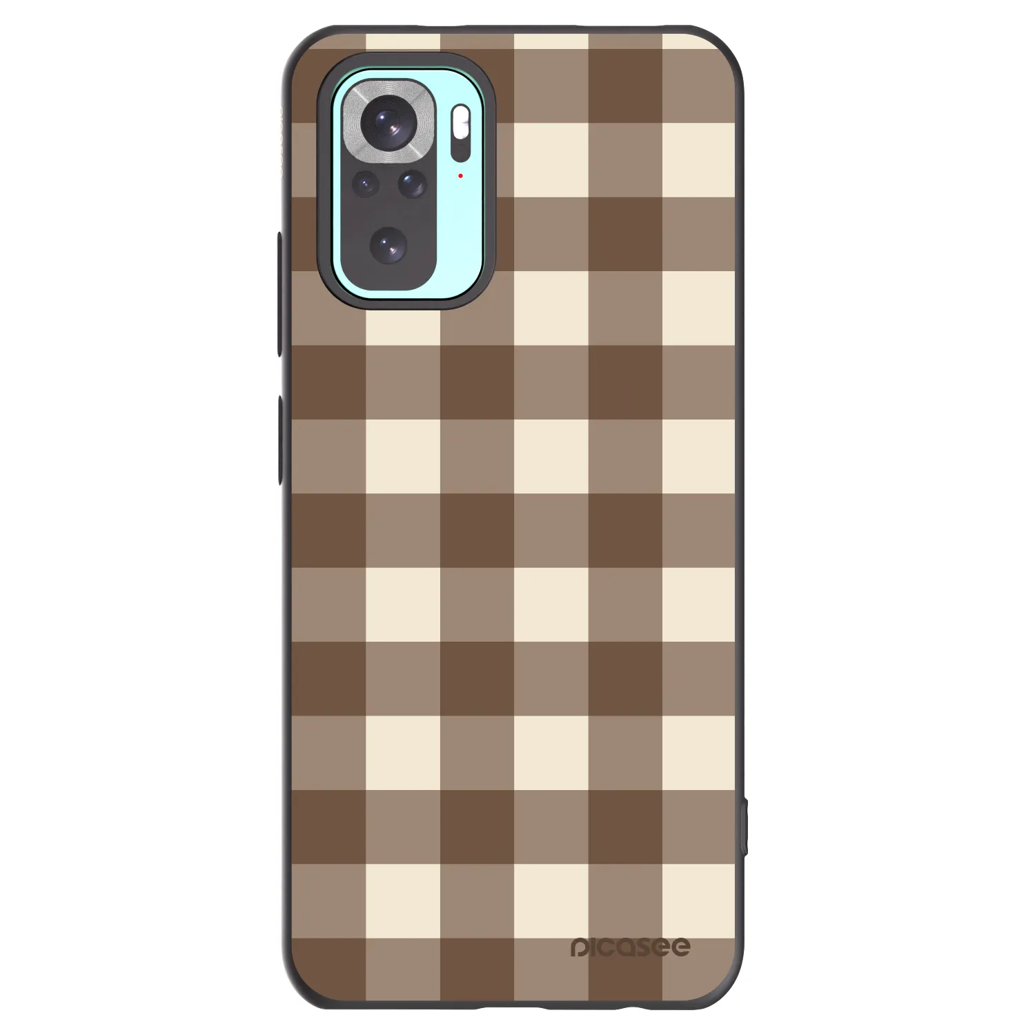 Picasee silikónový čierny obal pre Xiaomi Redmi Note 10 Pro - Brown grid