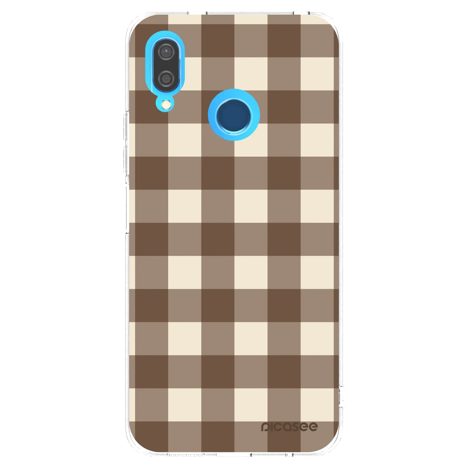 Picasee silikónový prehľadný obal pre Huawei P20 Lite - Brown grid