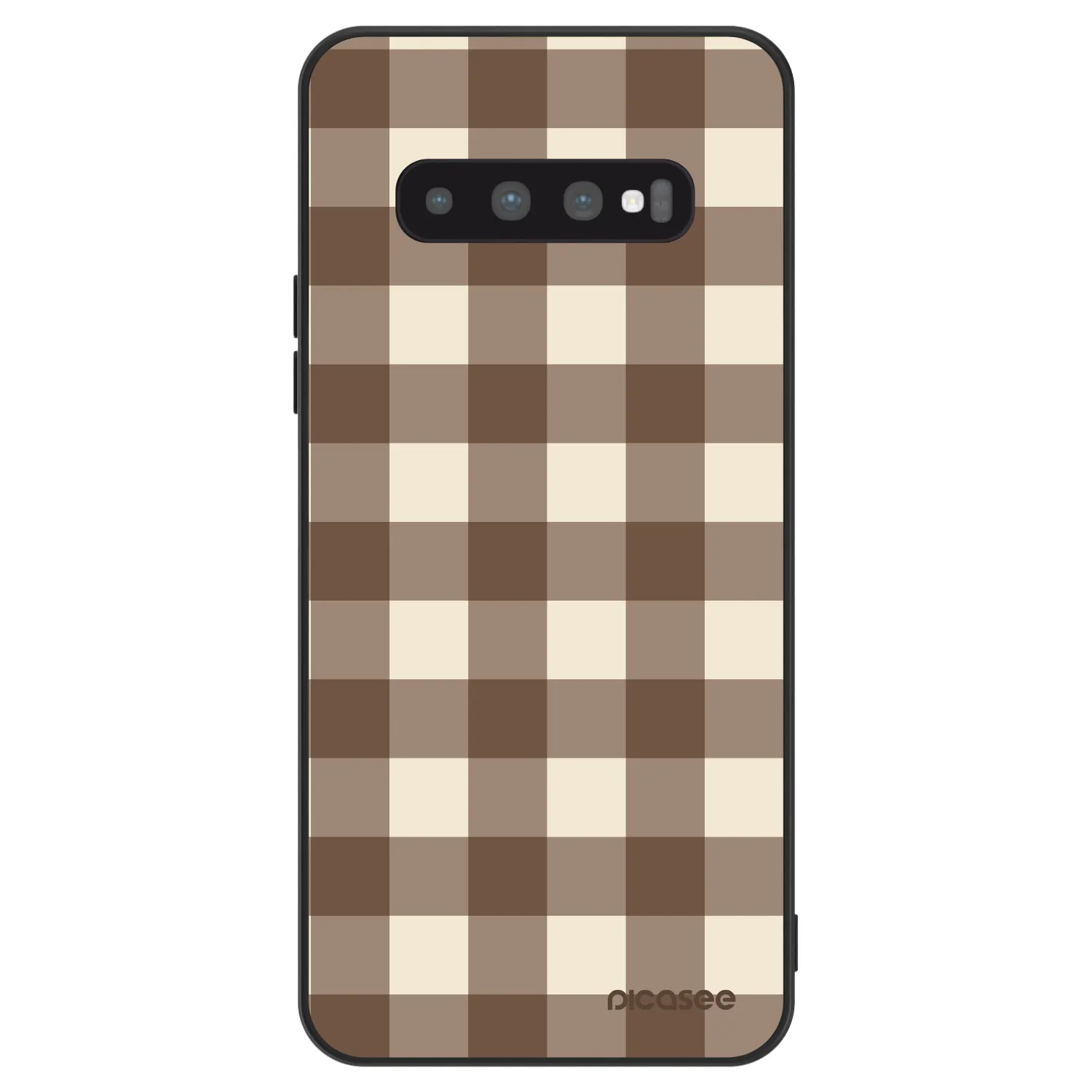 Picasee ULTIMATE CASE pro Samsung Galaxy S10 G973 - Brown grid