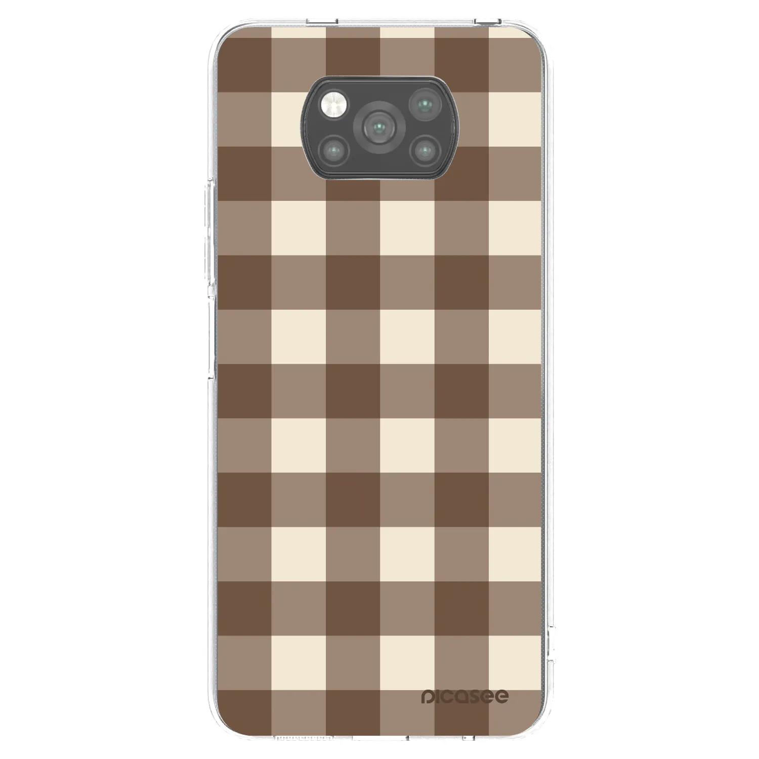 Picasee silikónový čierny obal pre Xiaomi Poco X3 Pro - Brown grid