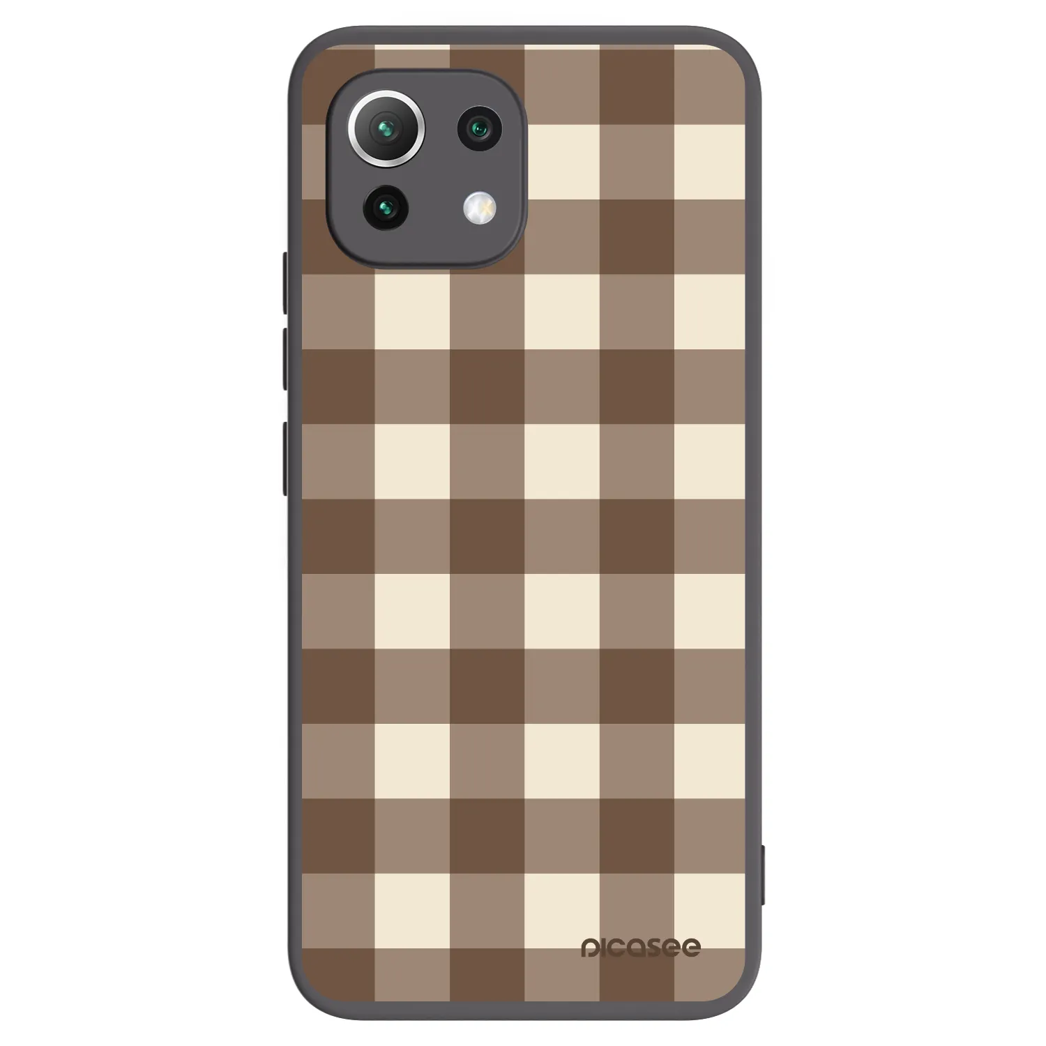 Picasee silikónový čierny obal pre Xiaomi Mi 11 Lite - Brown grid