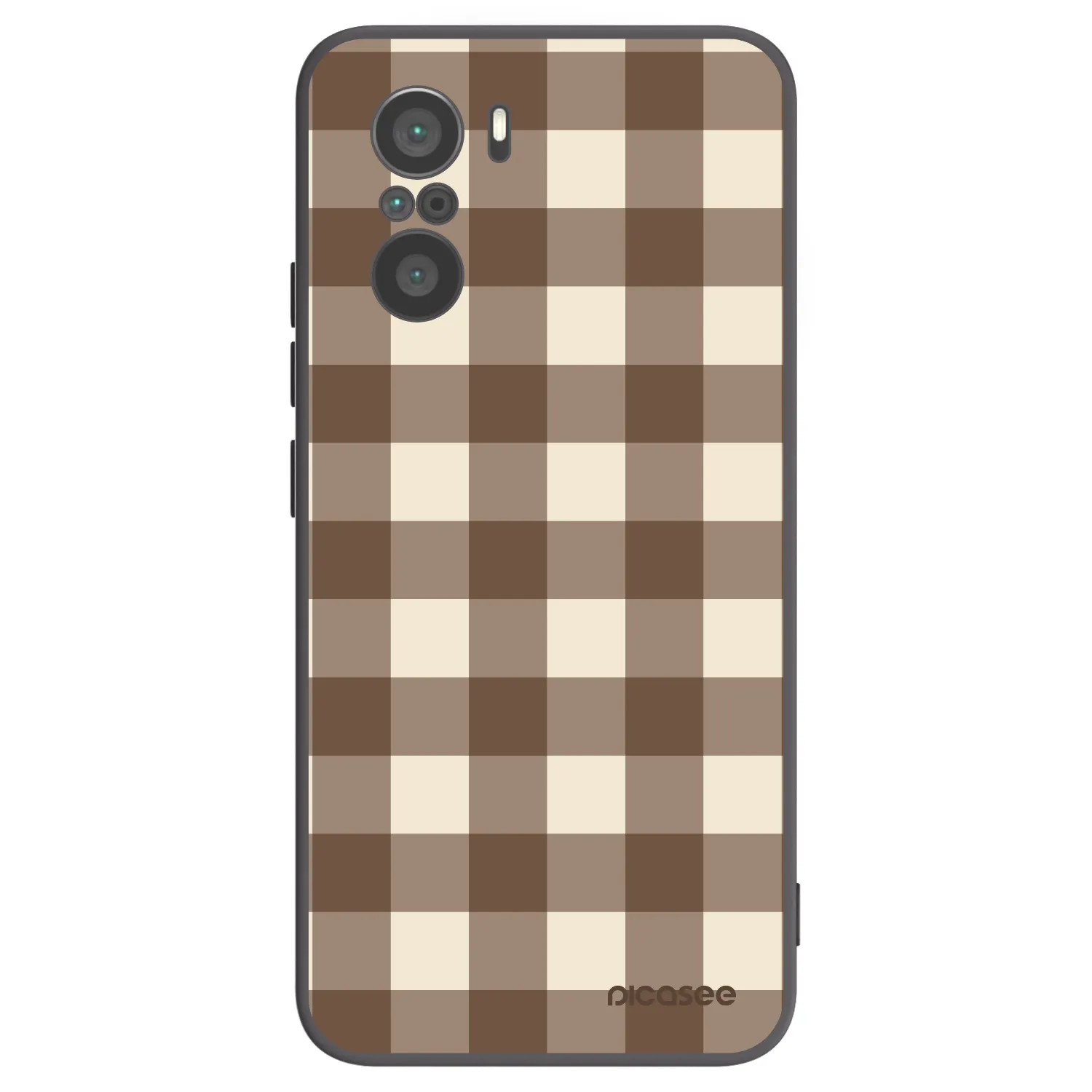 Picasee silikónový čierny obal pre Xiaomi Poco F3 - Brown grid