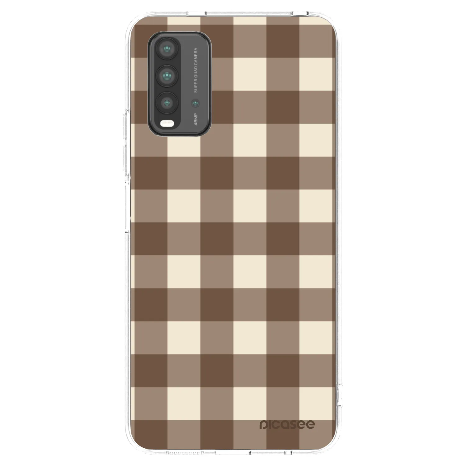 Picasee silikónový prehľadný obal pre Xiaomi Redmi 9T - Brown grid