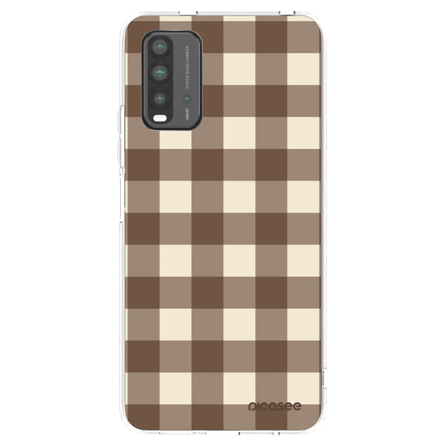 Picasee silikónový čierny obal pre Xiaomi Redmi 9T - Brown grid