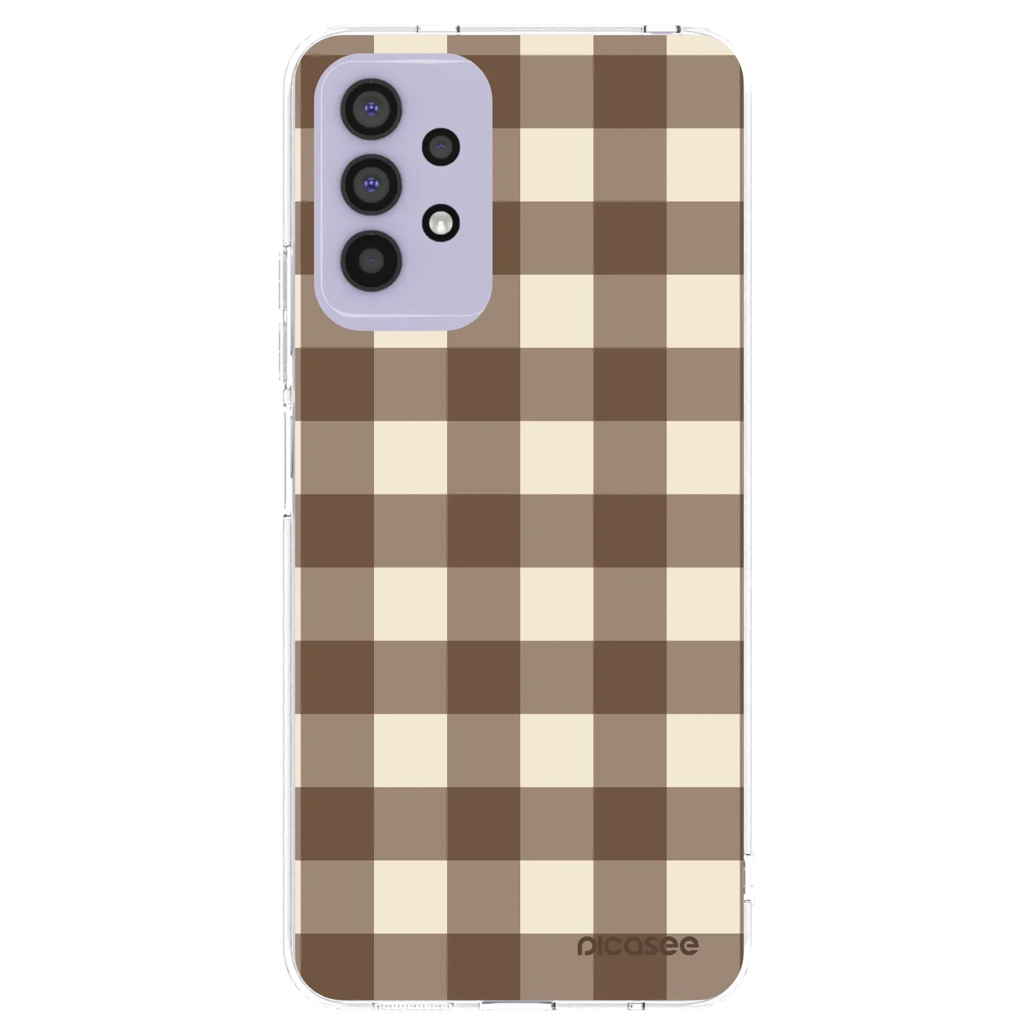 Picasee silikónový prehľadný obal pre Samsung Galaxy A32 4G SM-A325F - Brown grid