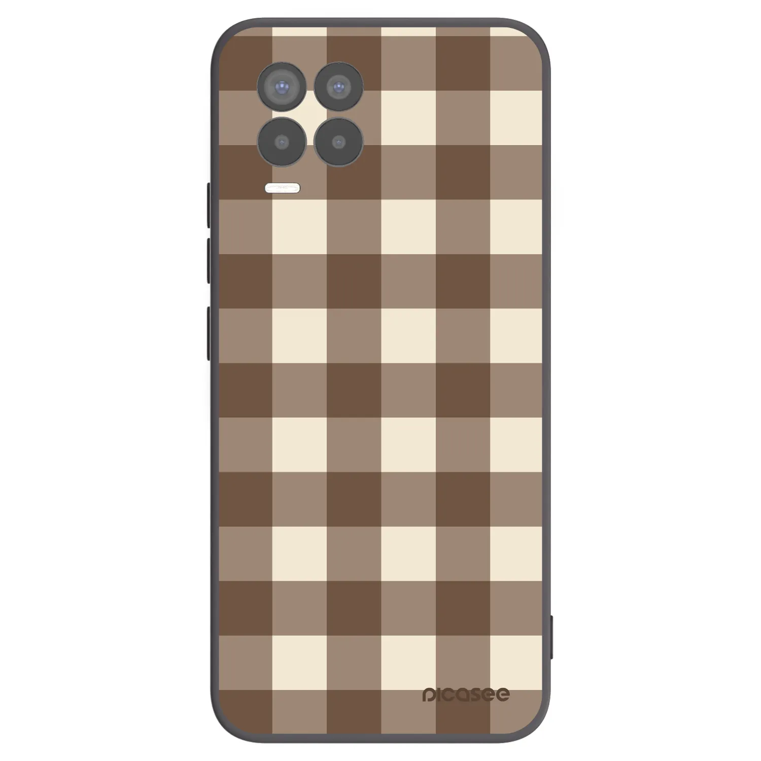 Picasee silikónový čierny obal pre Realme 8 Pro - Brown grid