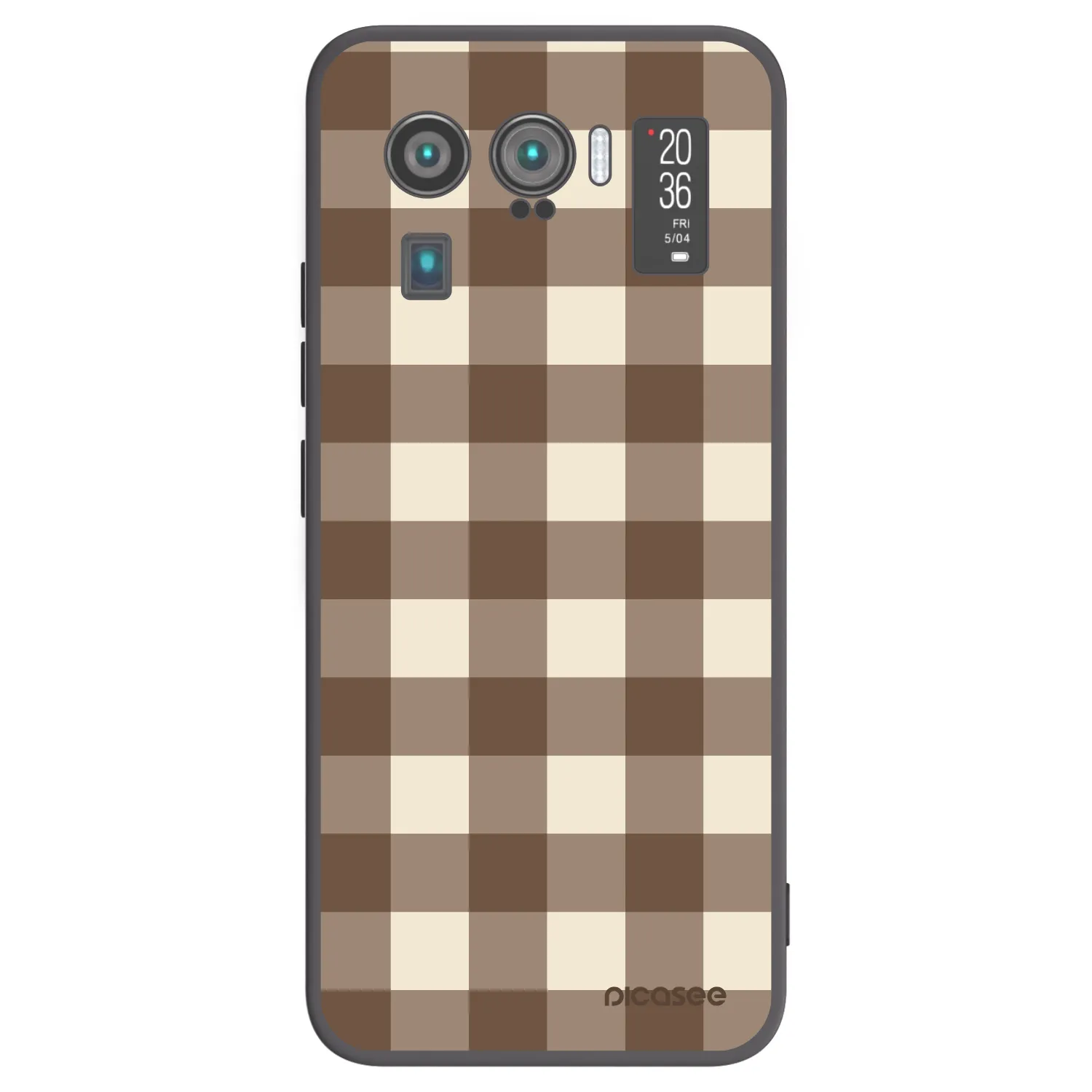 Picasee silikónový čierny obal pre Xiaomi Mi 11 Ultra - Brown grid