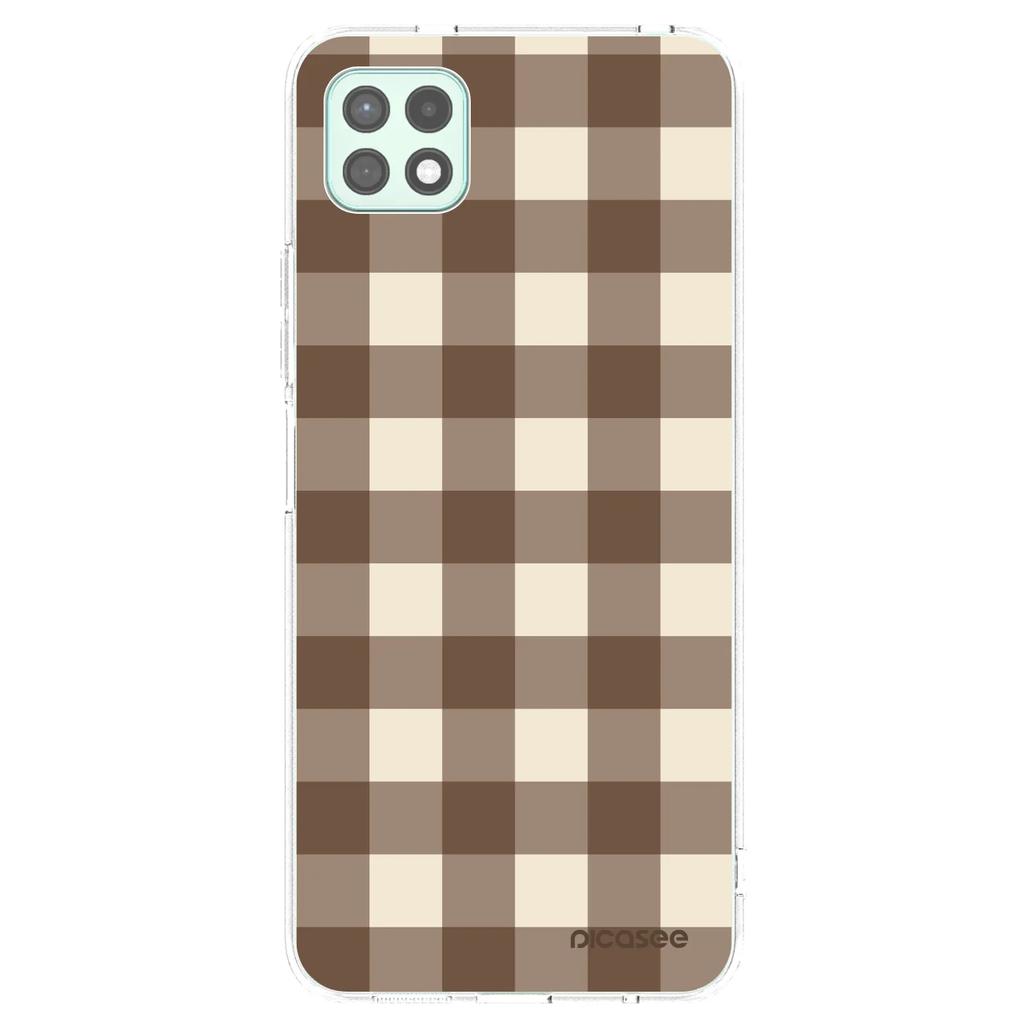 Picasee silikónový prehľadný obal pre Samsung Galaxy A22 A226B 5G - Brown grid