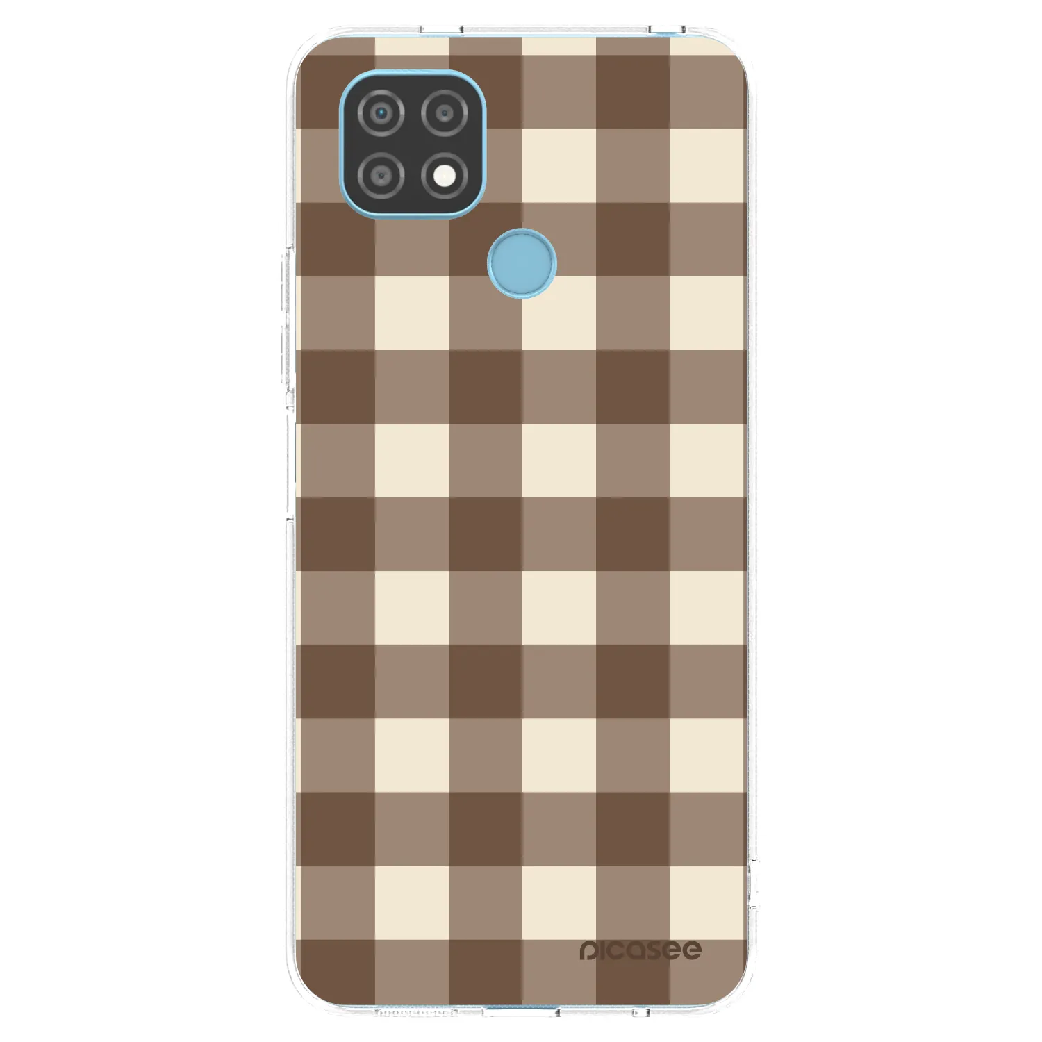 Picasee silikónový prehľadný obal pre Realme C21 - Brown grid