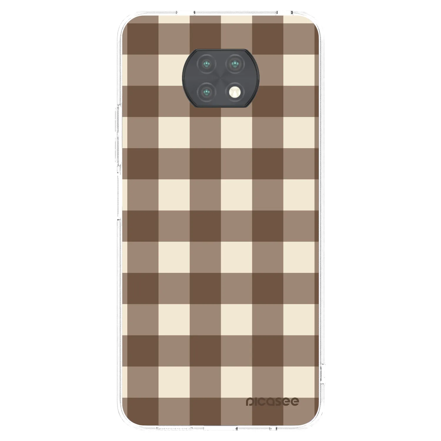 Picasee silikónový prehľadný obal pre Xiaomi Redmi Note 9T - Brown grid