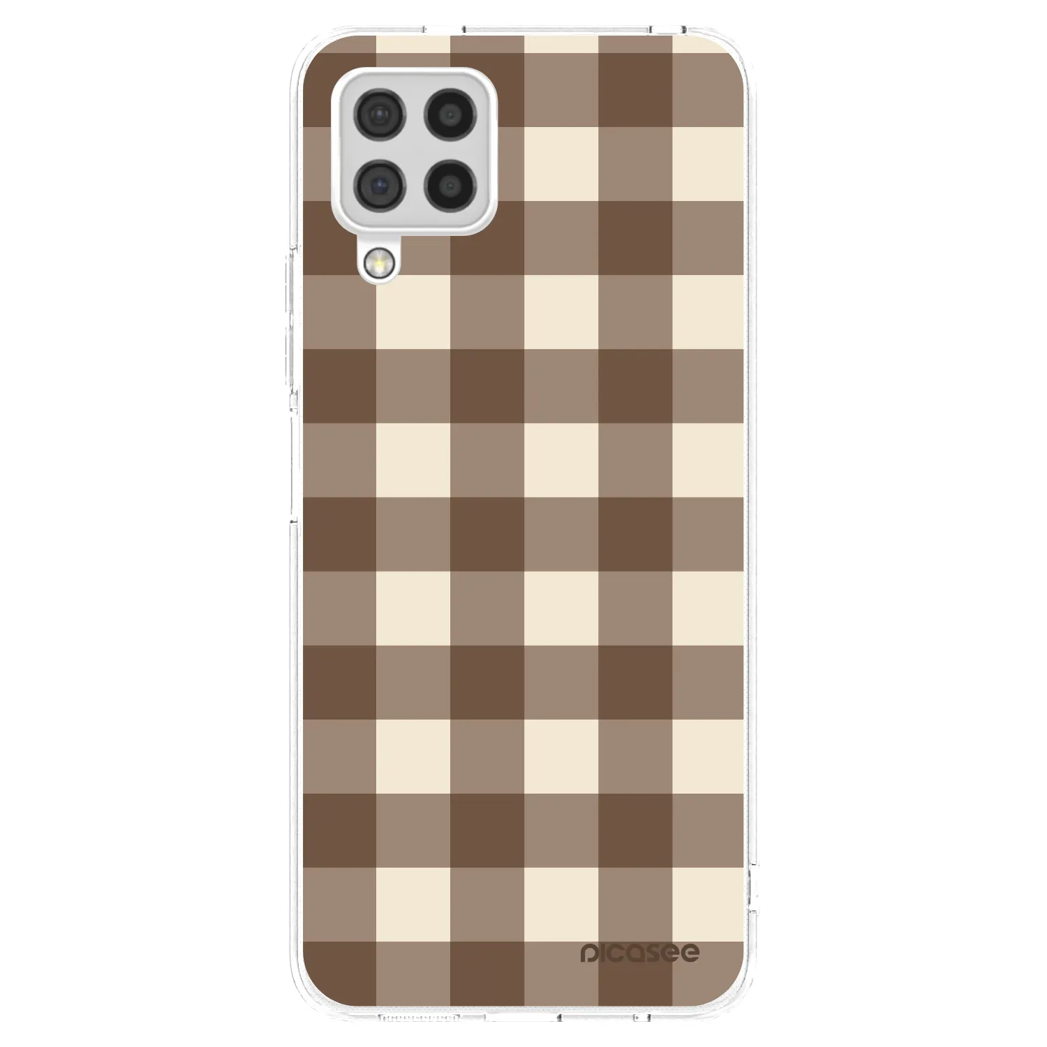 Picasee silikónový prehľadný obal pre Samsung Galaxy A22 A225F 4G - Brown grid