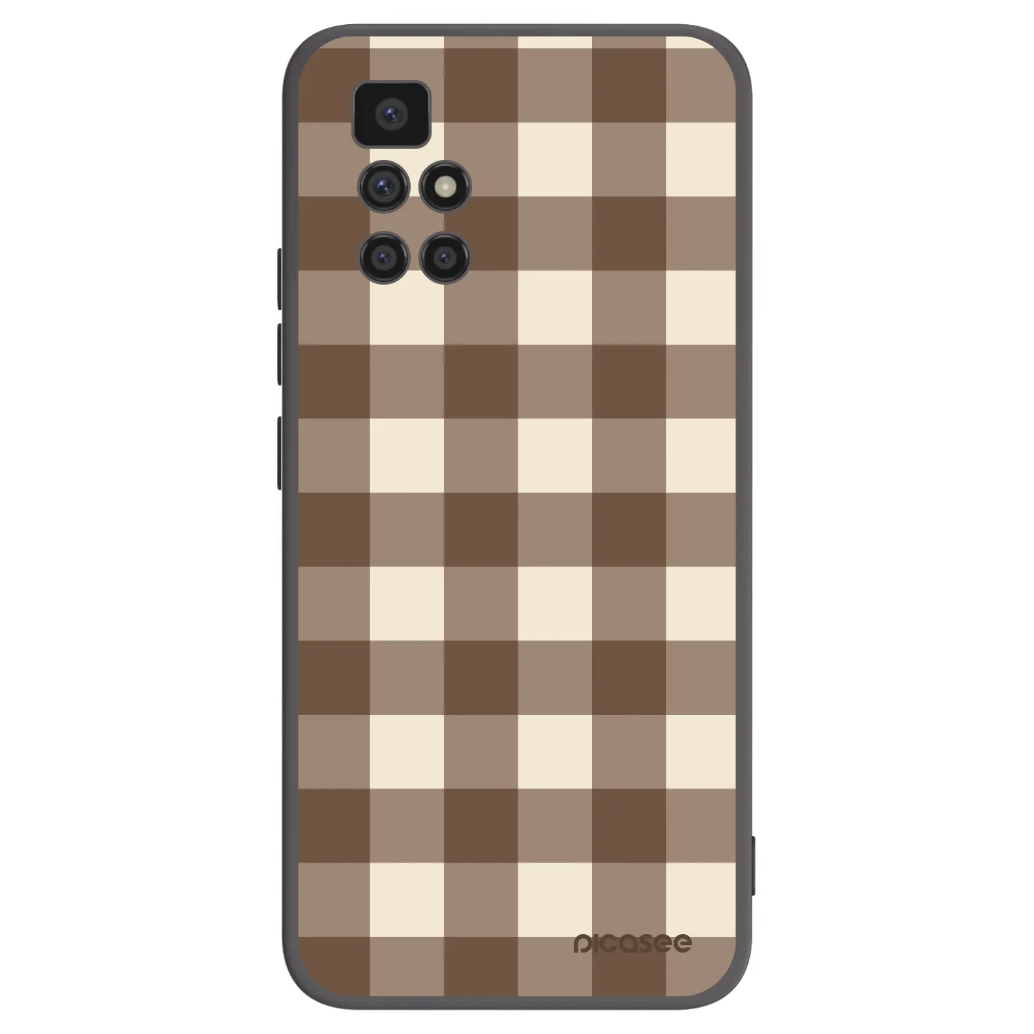 Picasee silikónový čierny obal pre Xiaomi Redmi 10 - Brown grid