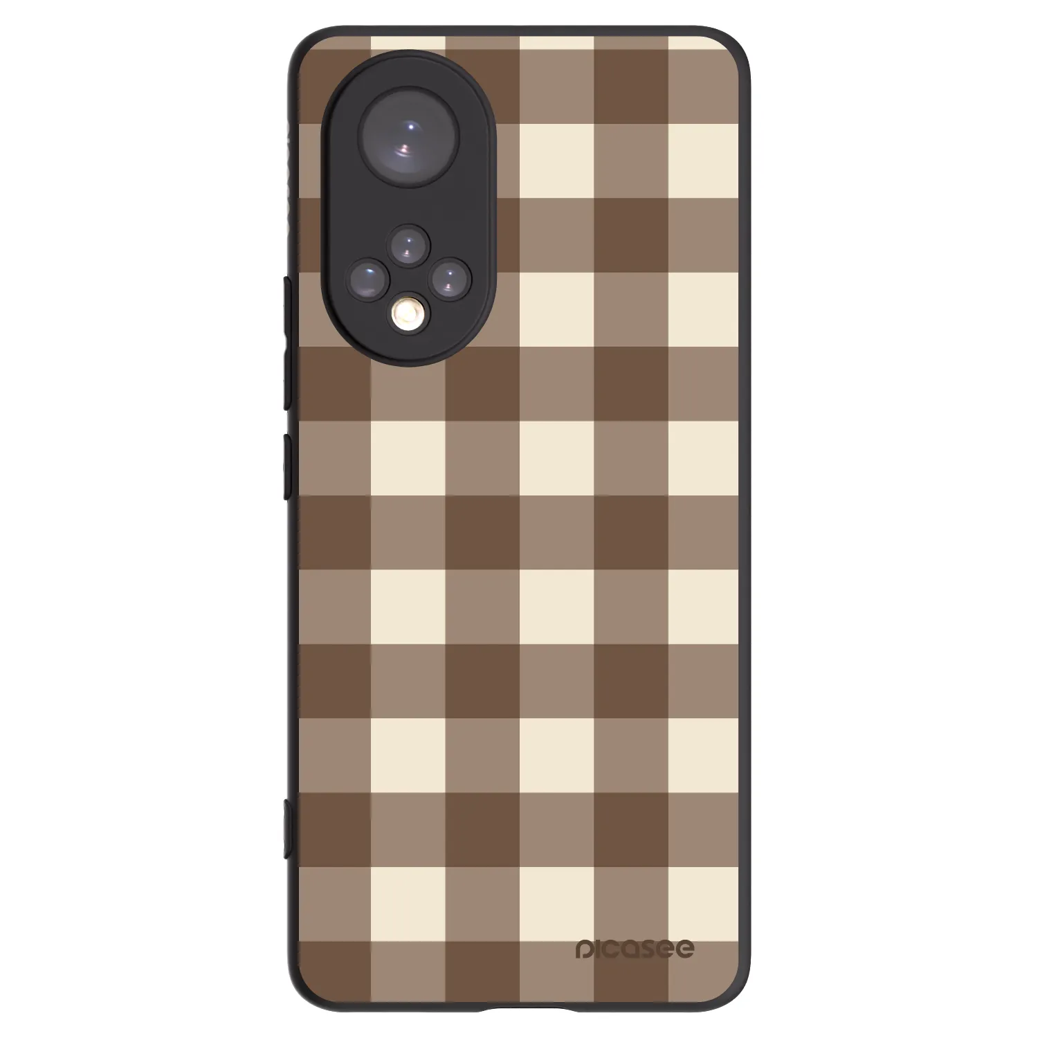 Picasee silikónový čierny obal pre Huawei Nova 9 - Brown grid