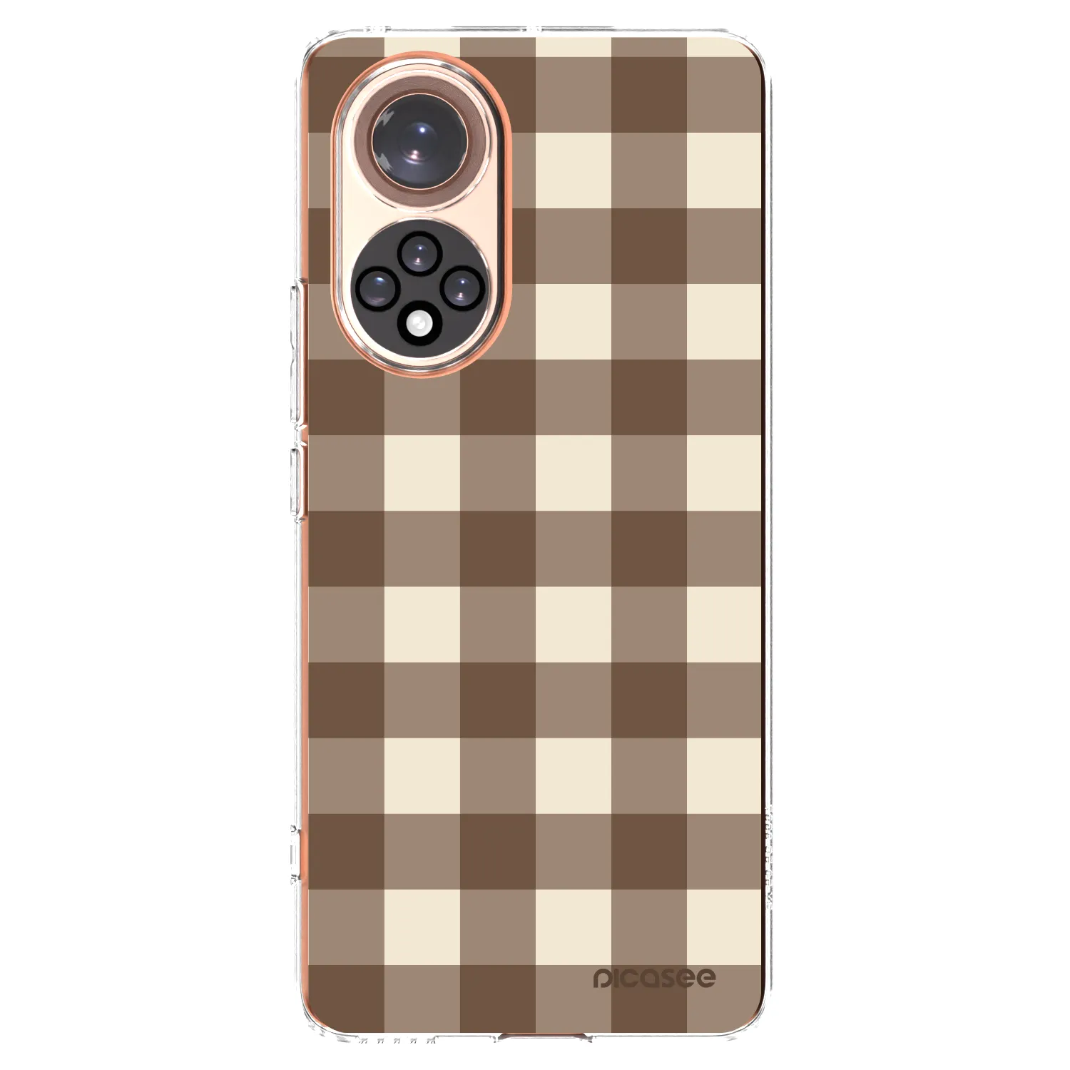 Picasee silikónový prehľadný obal pre Huawei Nova 9 - Brown grid