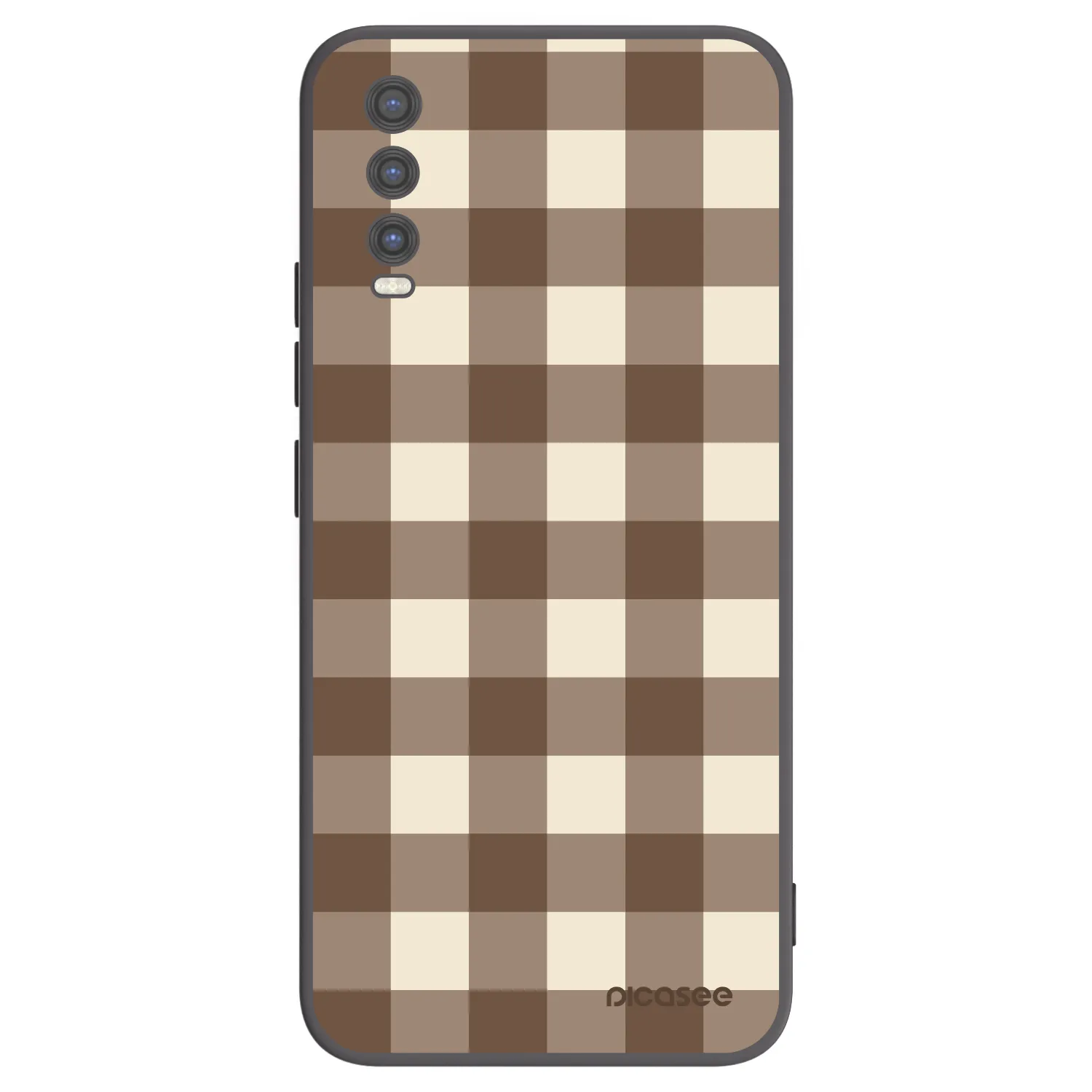 Picasee silikónový čierny obal pre Vivo Y20s - Brown grid