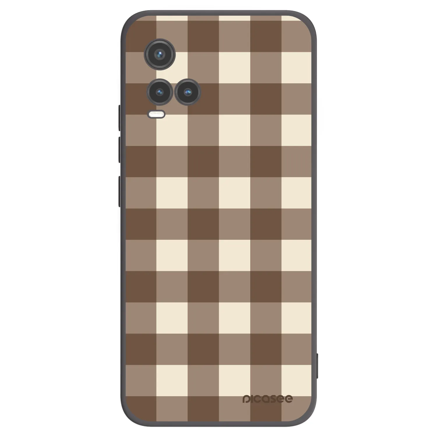 Picasee silikónový čierny obal pre Vivo Y33s - Brown grid