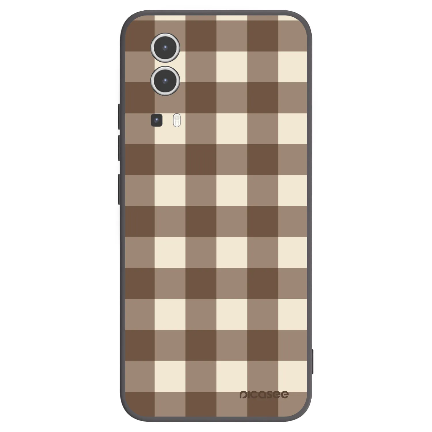 Picasee silikónový čierny obal pre Vivo Y72 5G - Brown grid