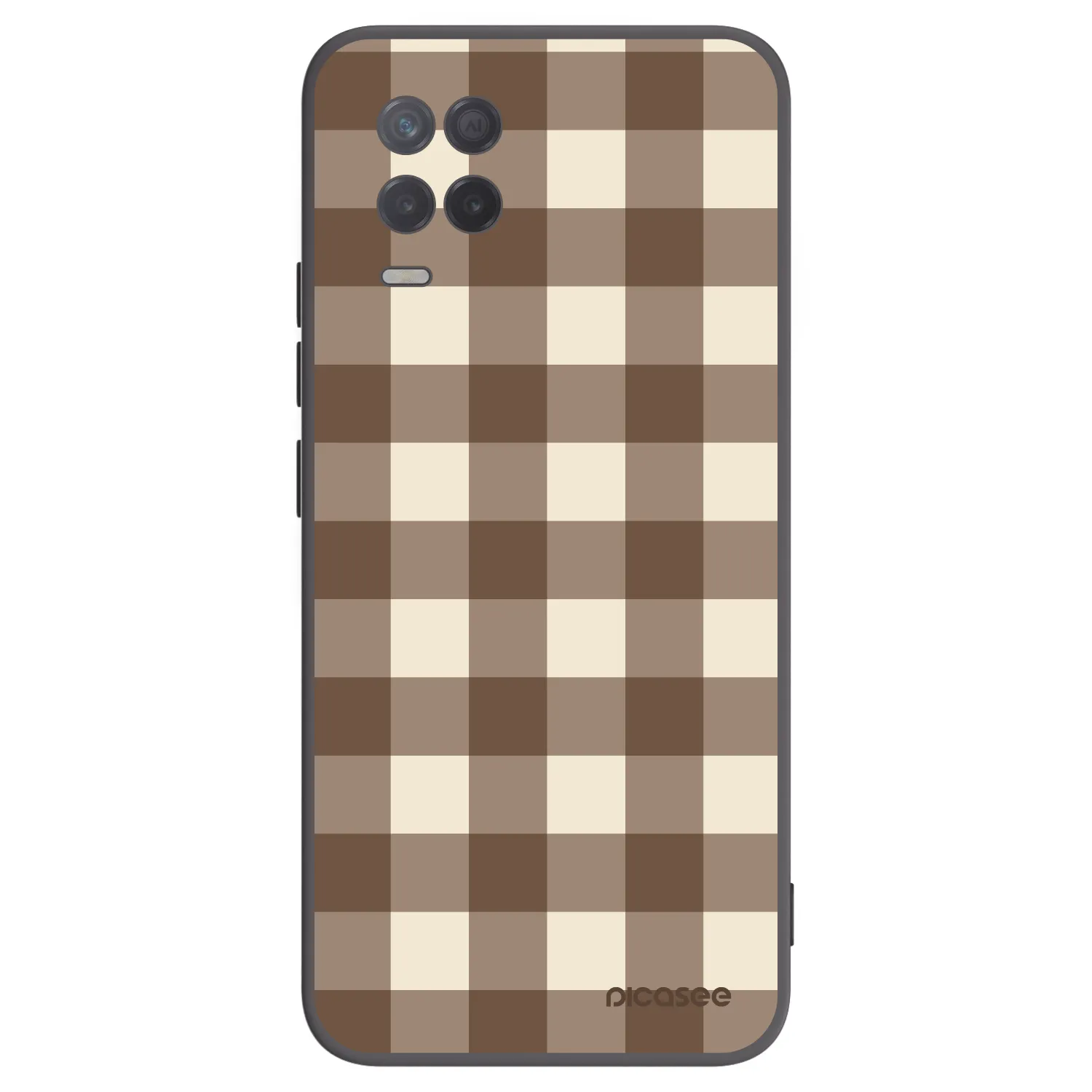 Picasee silikónový čierny obal pre Realme 8 5G - Brown grid