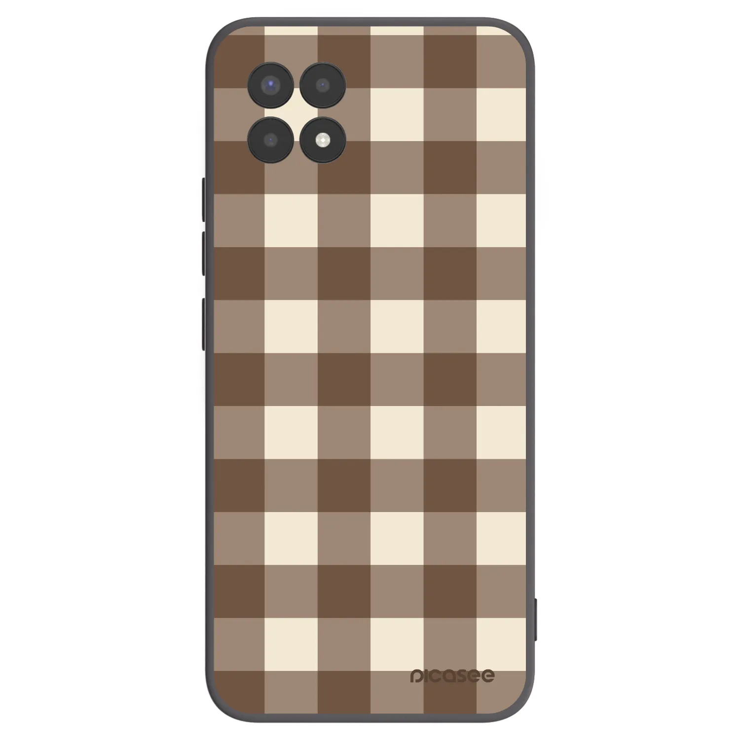 Picasee silikónový čierny obal pre Realme 8i - Brown grid