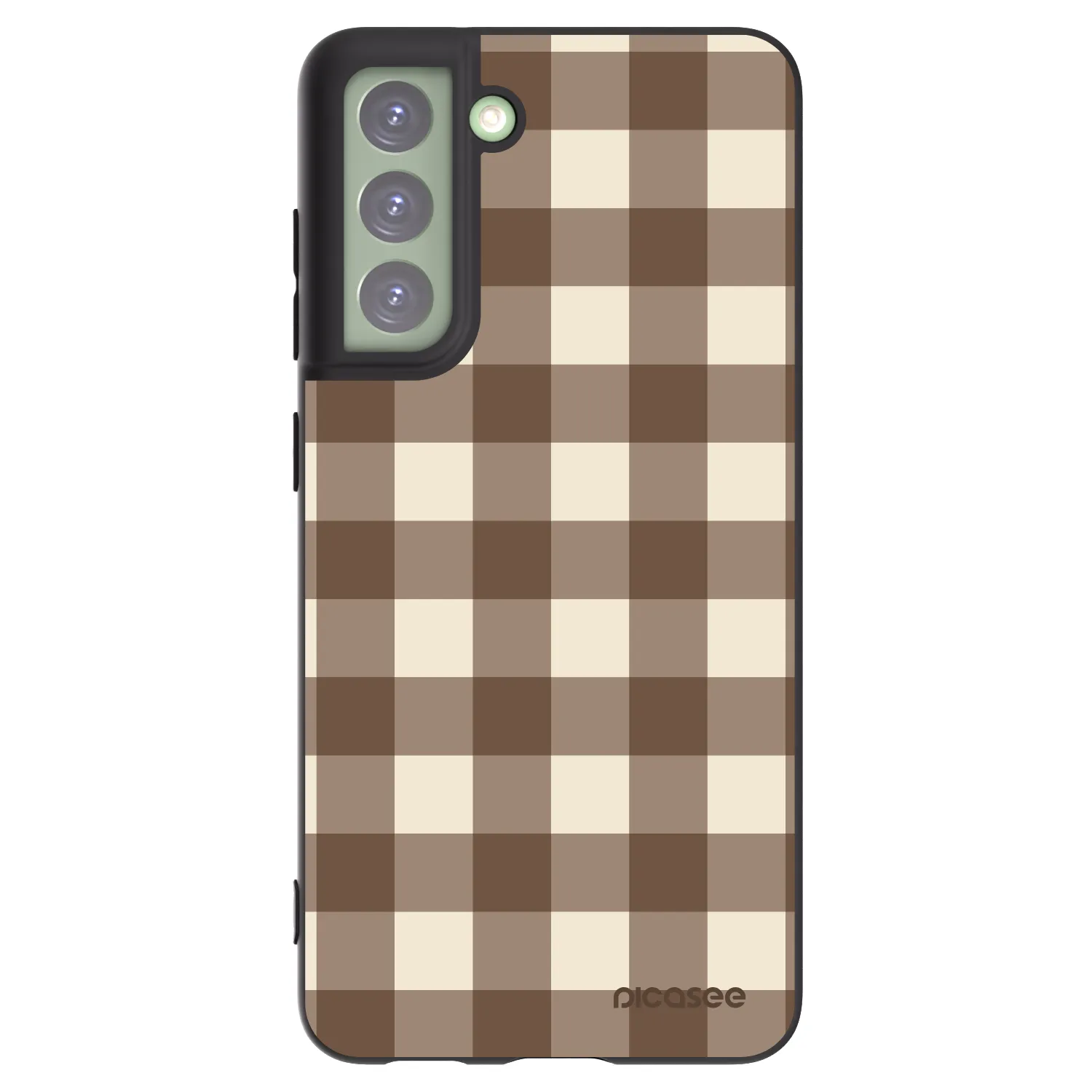 Picasee silikónový čierny obal pre Samsung Galaxy S21 FE 5G - Brown grid
