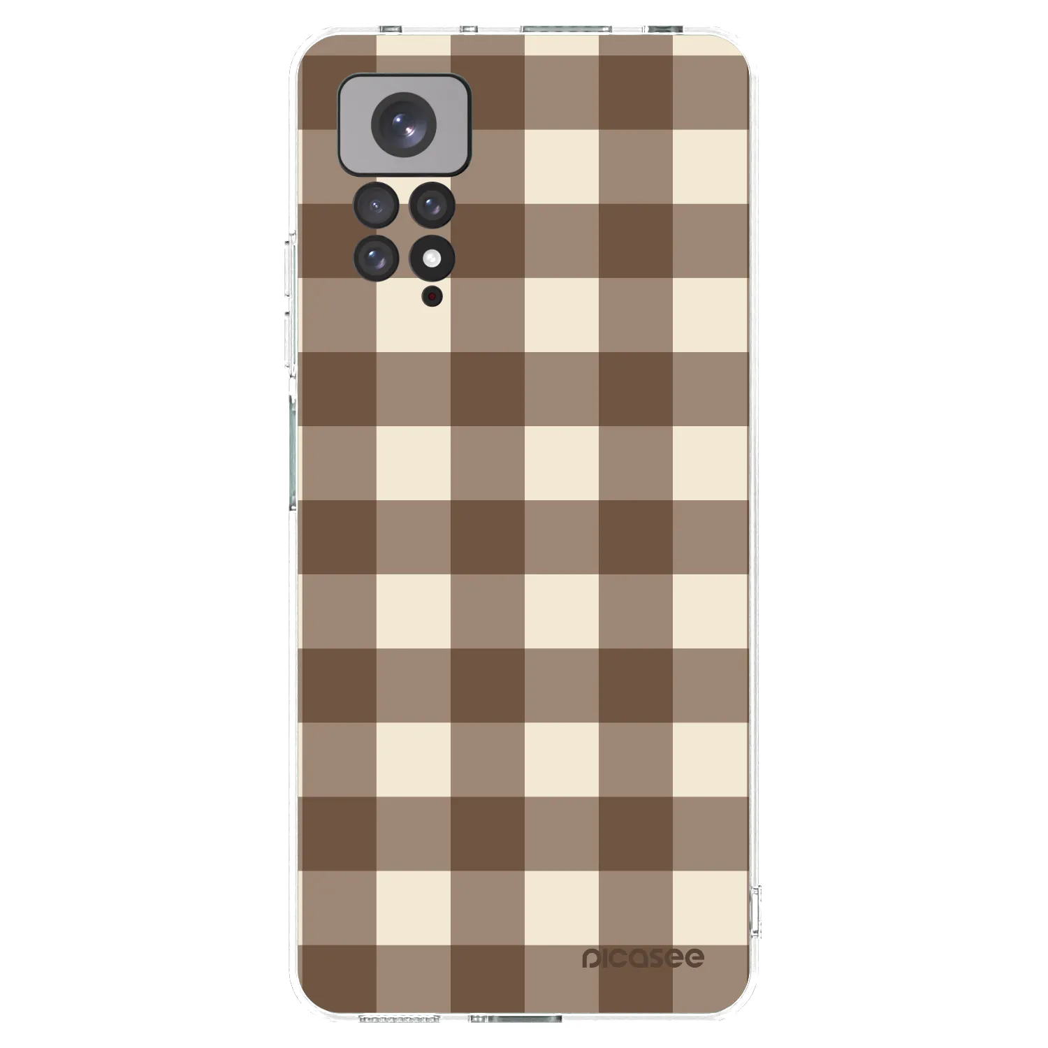 Picasee silikónový prehľadný obal pre Xiaomi Redmi Note 11 - Brown grid