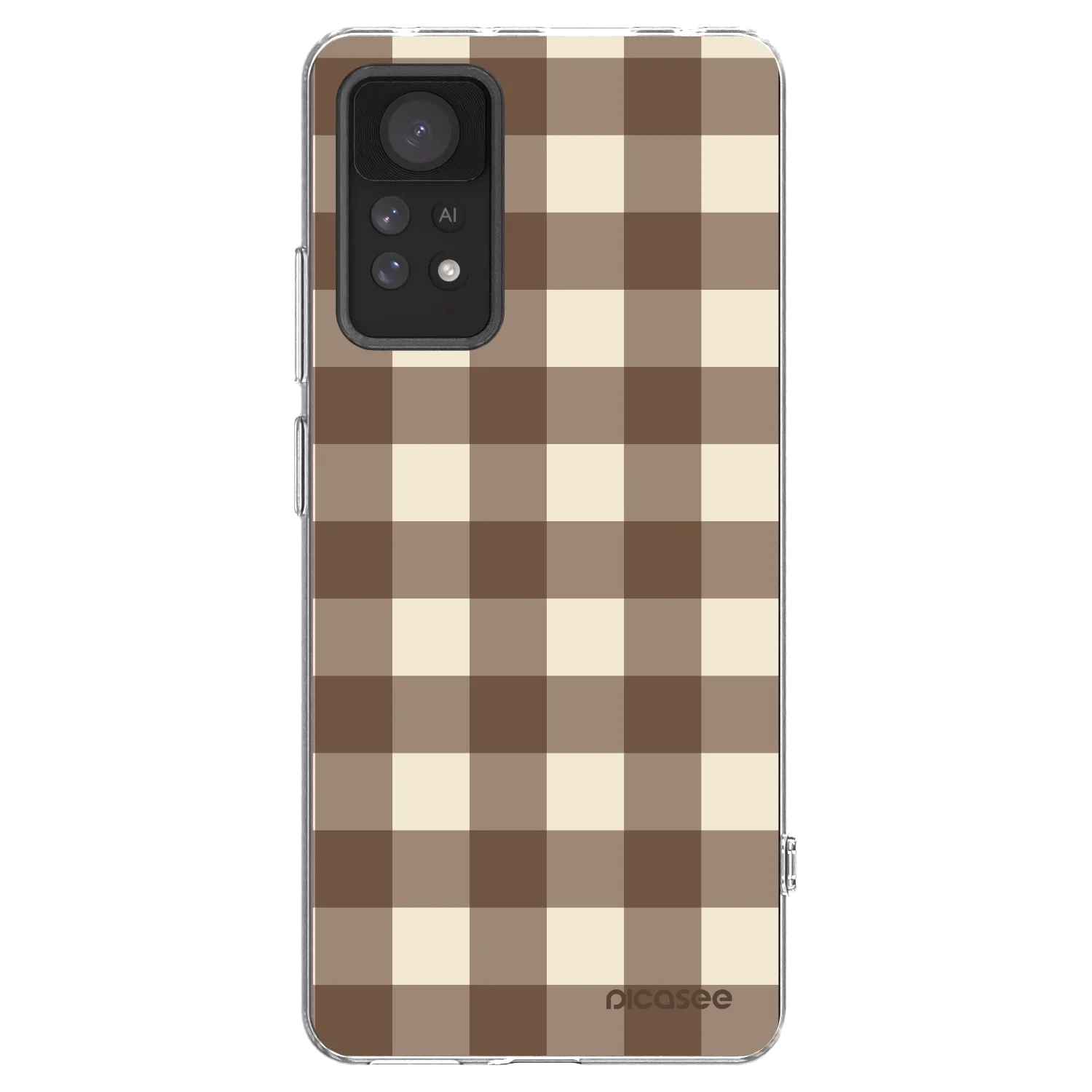 Picasee silikónový prehľadný obal pre Xiaomi Redmi Note 11 Pro - Brown grid