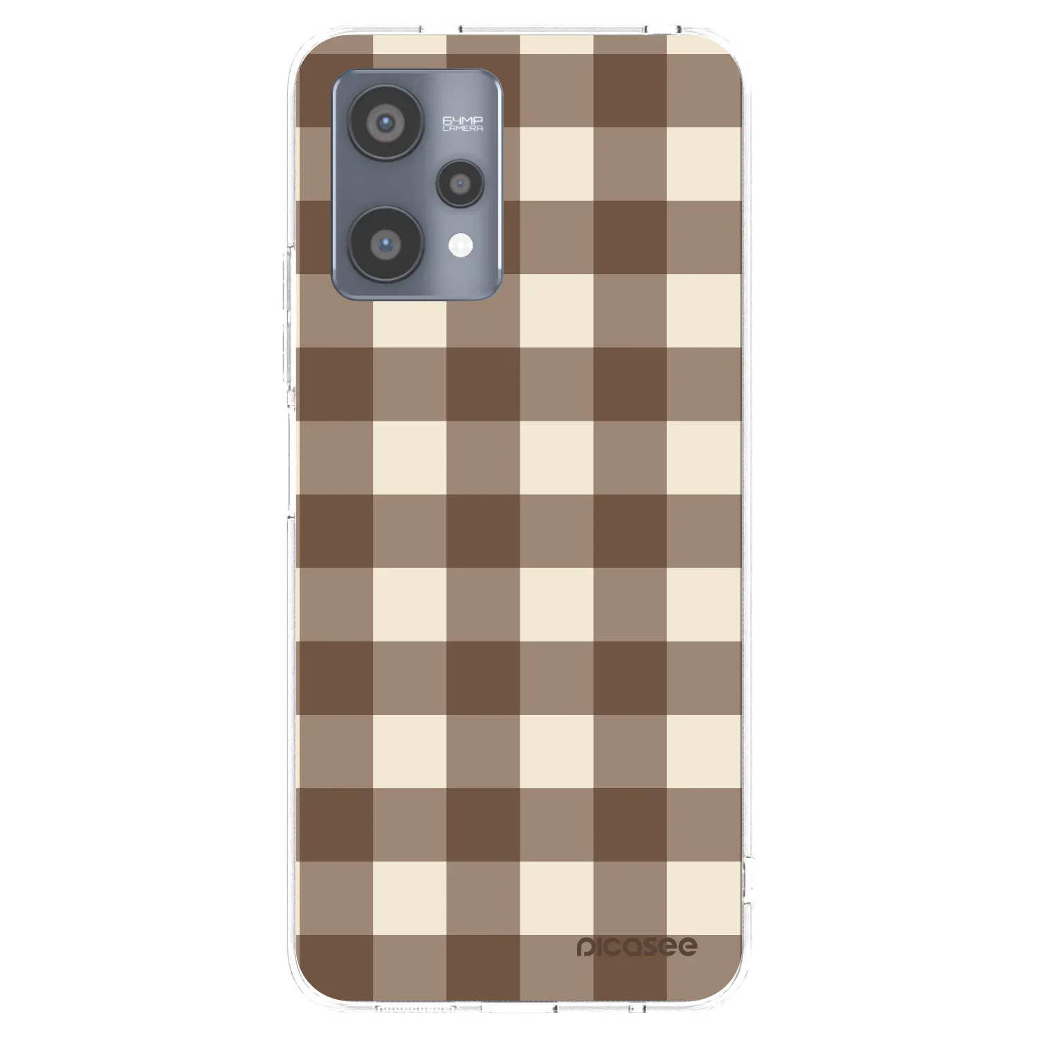 Picasee silikónový prehľadný obal pre Realme 9 Pro 5G - Brown grid
