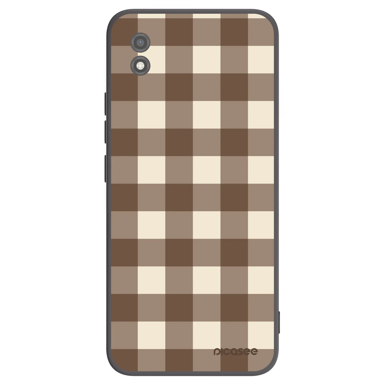 Picasee silikónový čierny obal pre Realme C11 (2021) - Brown grid