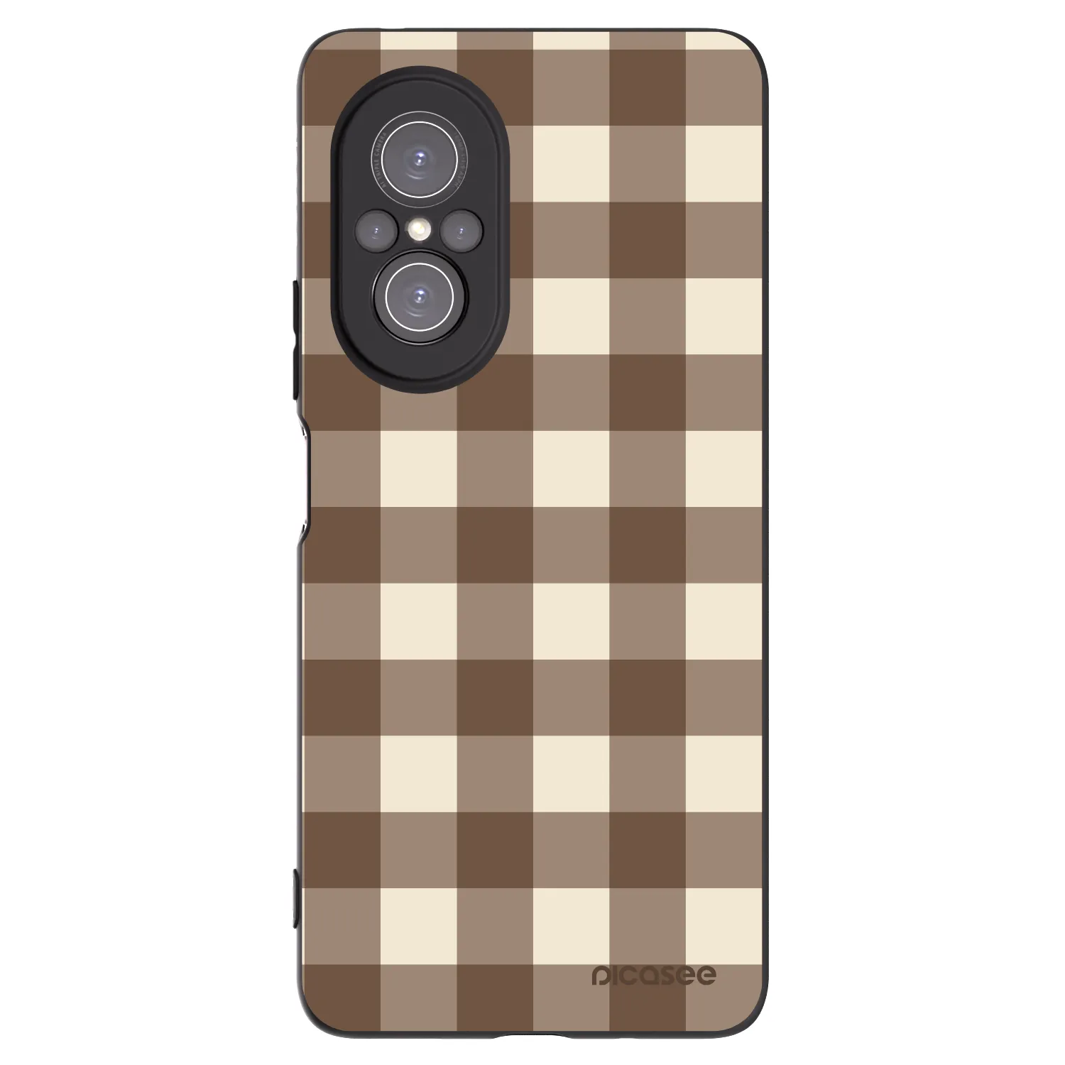 Picasee silikónový čierny obal pre Huawei Nova 9 SE - Brown grid