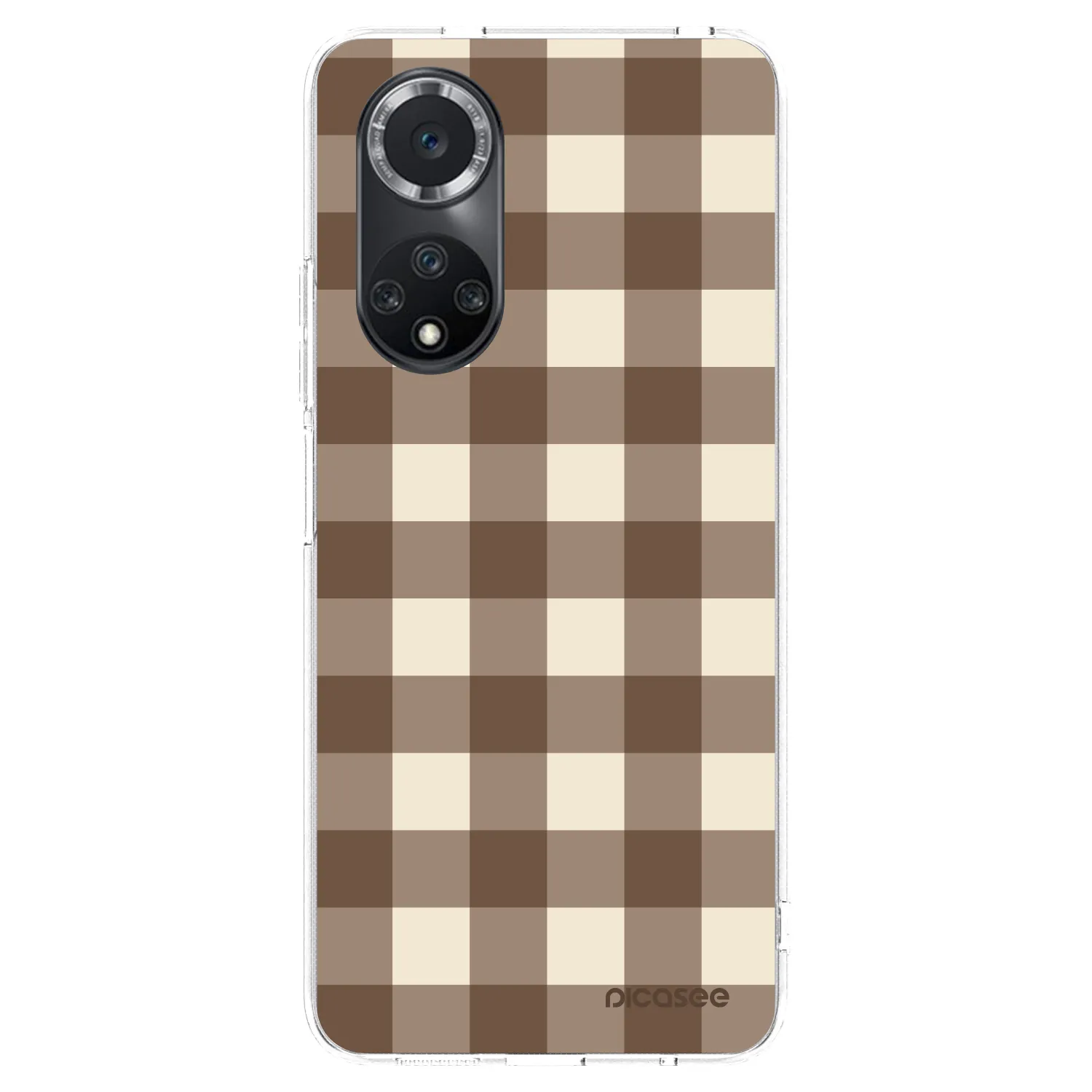 Picasee silikónový prehľadný obal pre Huawei Nova 9 SE - Brown grid