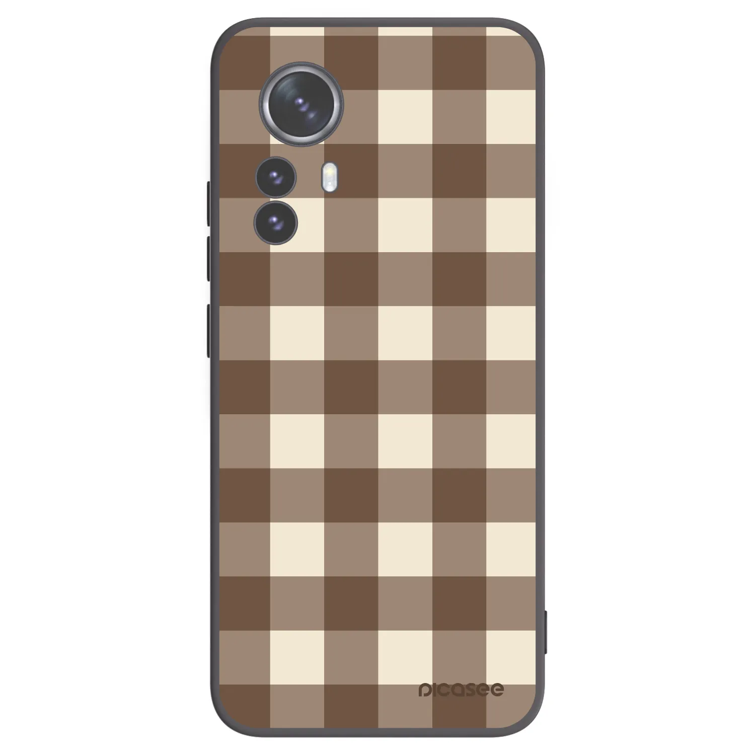 Picasee silikónový čierny obal pre Xiaomi 12 Pro - Brown grid