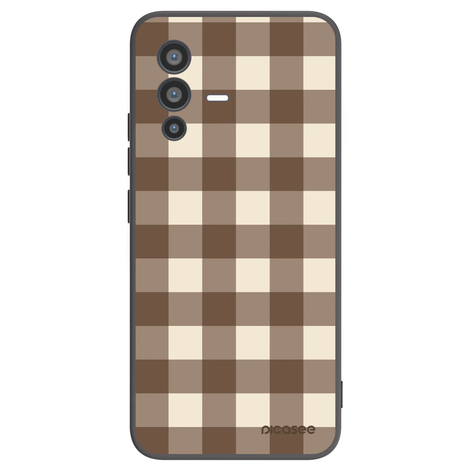 Picasee silikónový čierny obal pre Vivo V23 5G - Brown grid