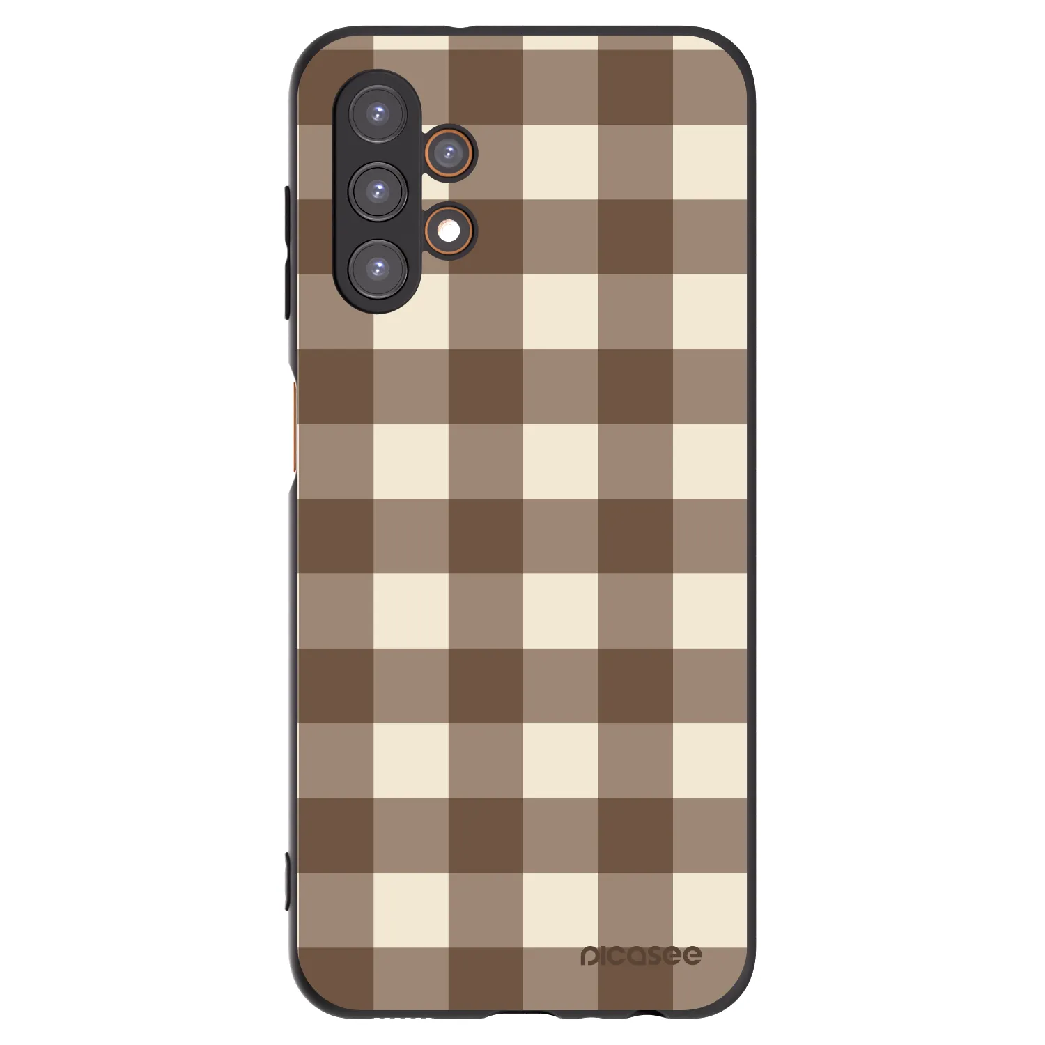 Picasee silikónový čierny obal pre Samsung Galaxy A13 4G A135 - Brown grid